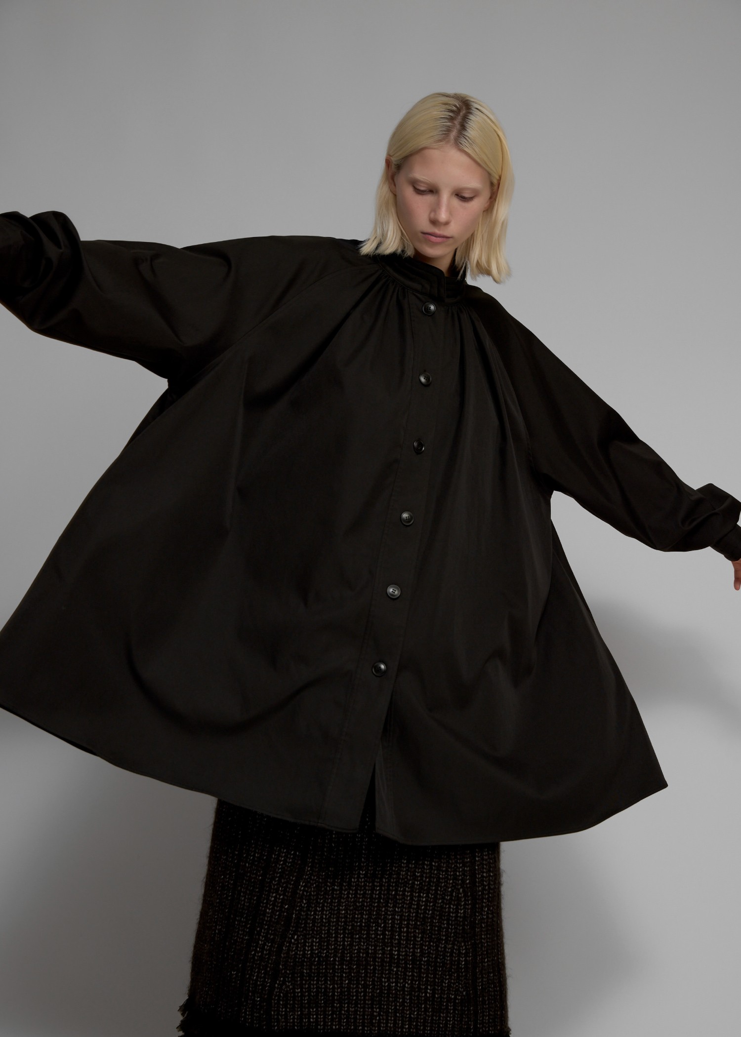 stitch detail collar tent shirt OP