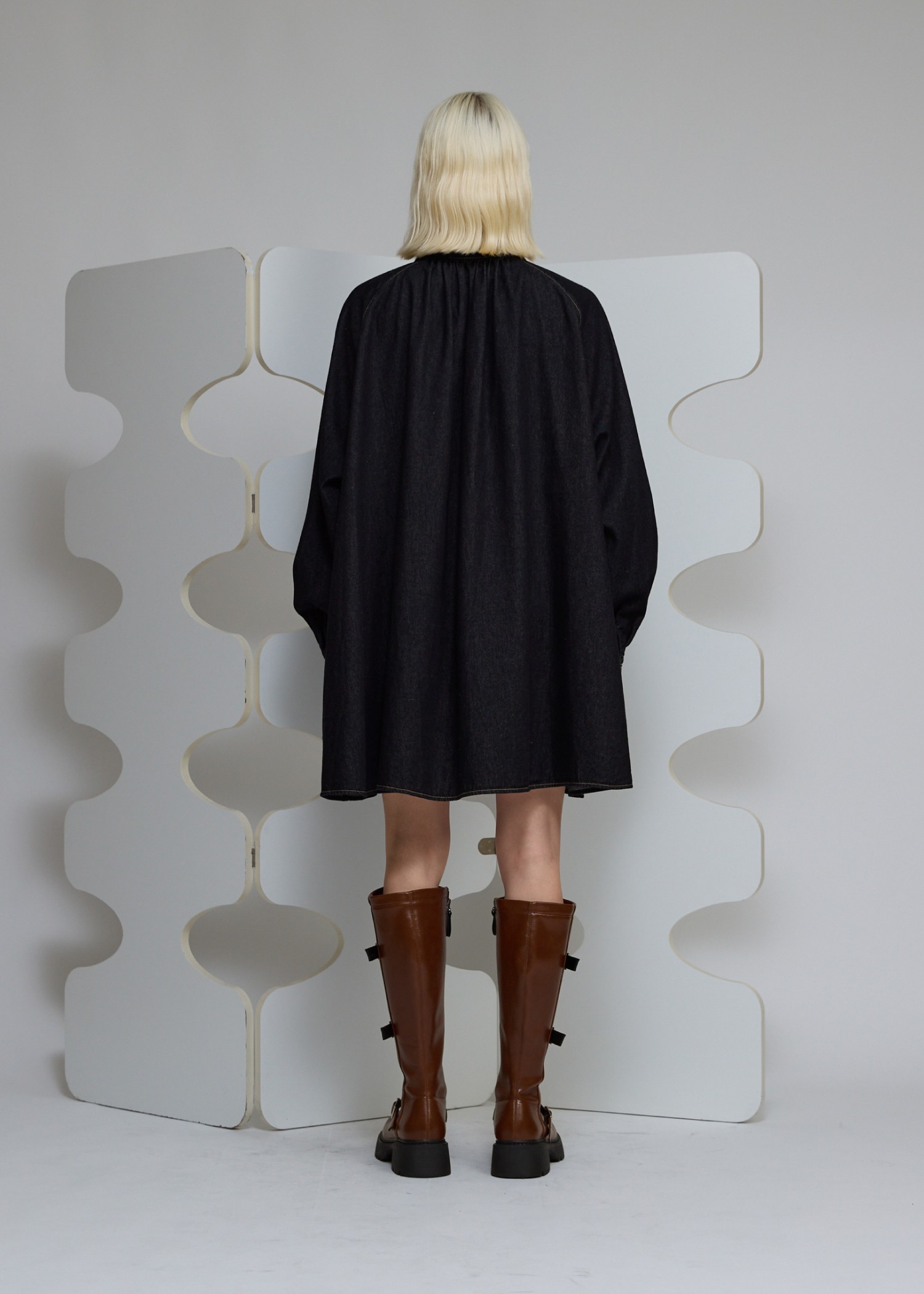 stitch detail collar tent shirt OP