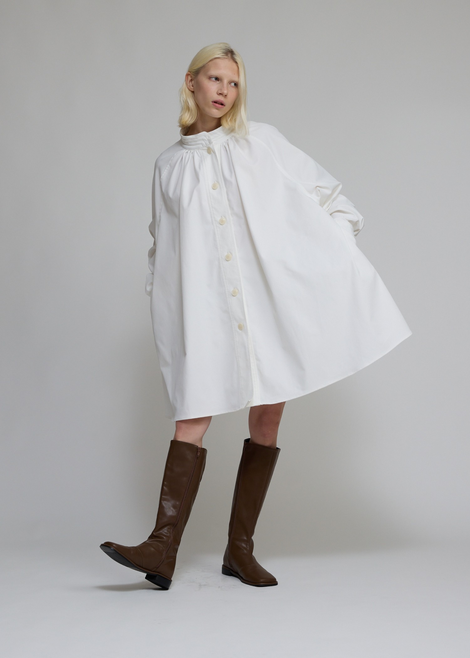 stitch detail collar tent shirt OP