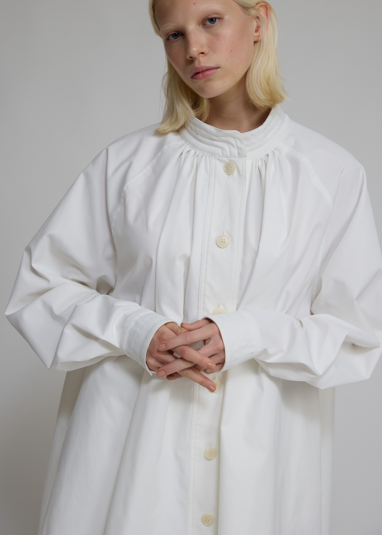 stitch detail collar tent shirt OP