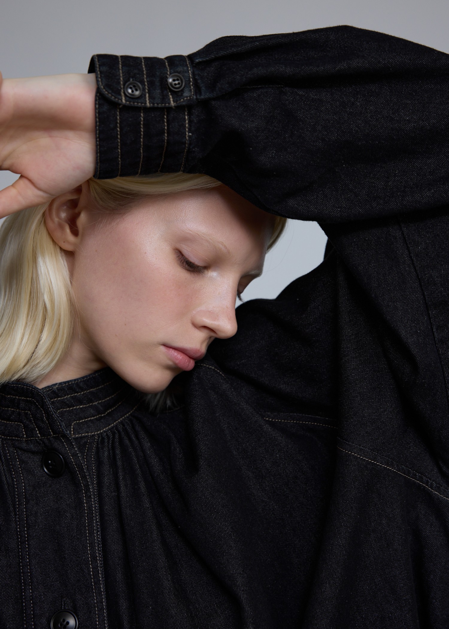 stitch detail collar tent shirt OP