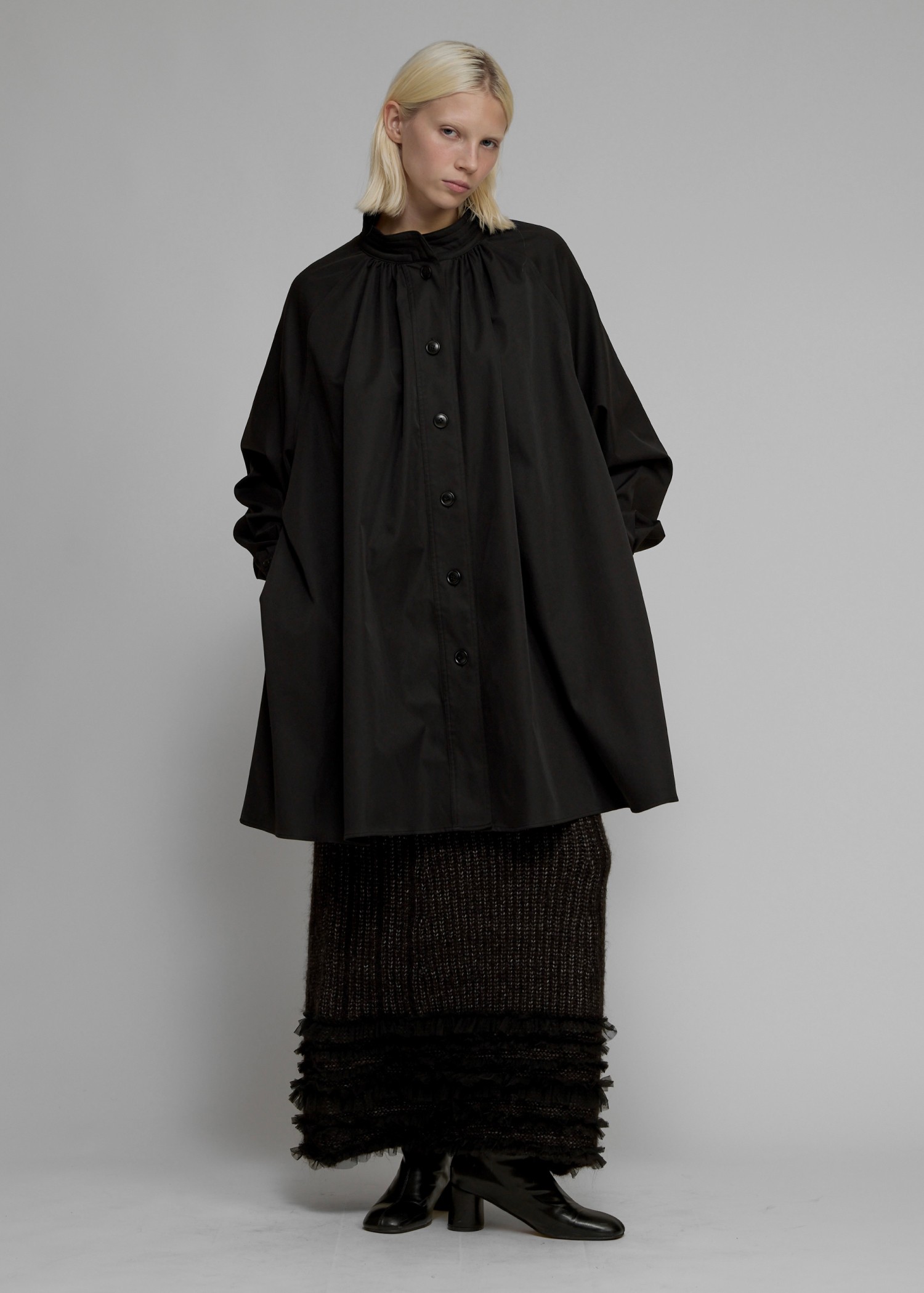 stitch detail collar tent shirt OP