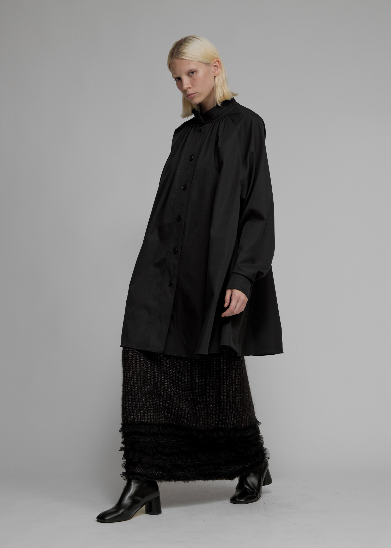 stitch detail collar tent shirt OP