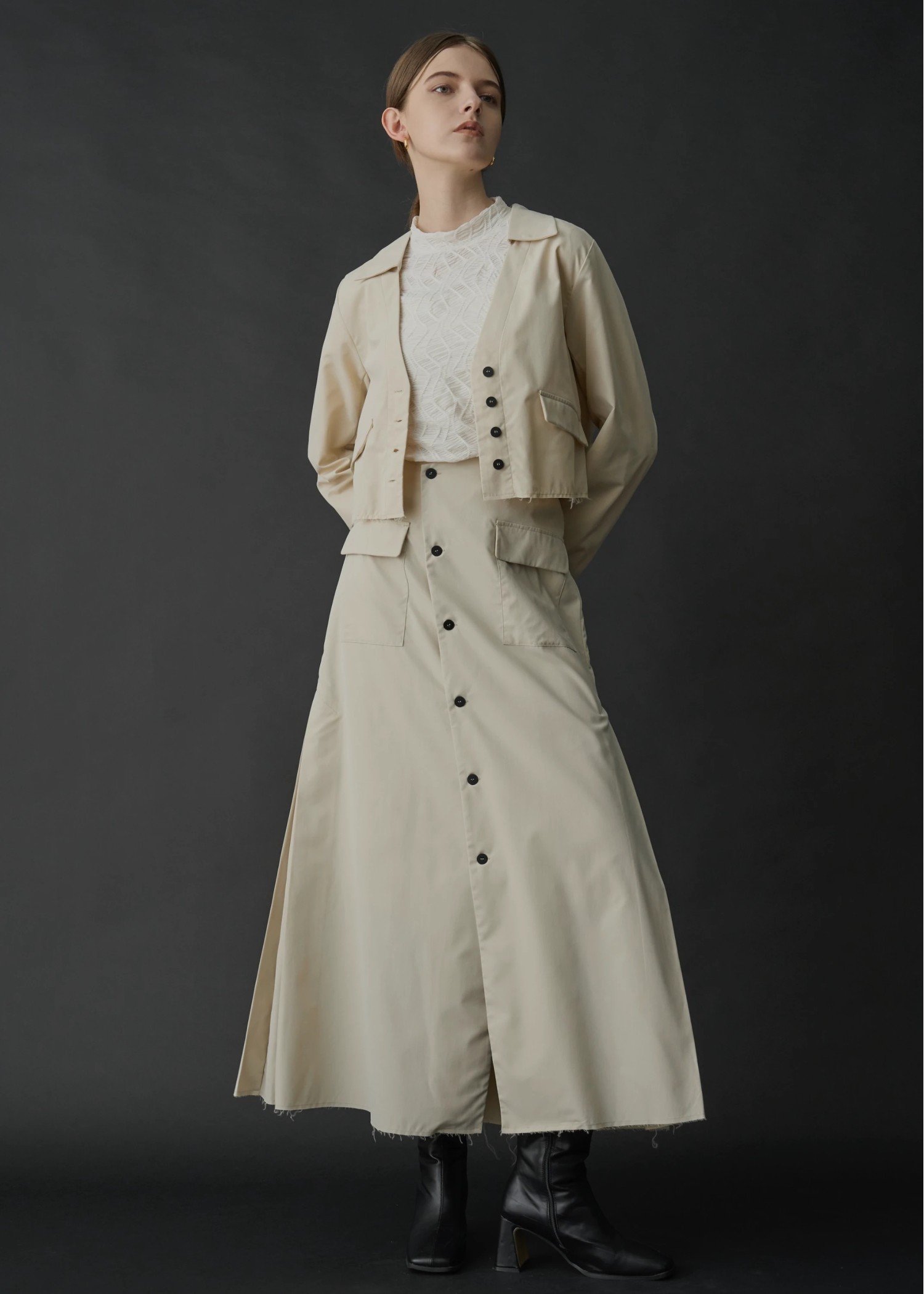 skipper collar bi color button SH/JK