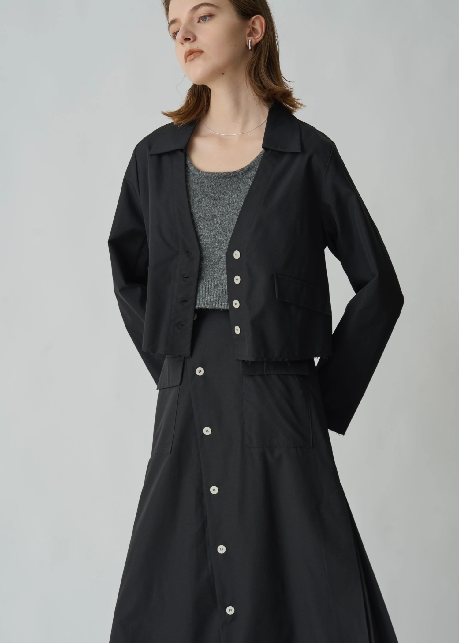 skipper collar bi color button SH/JK