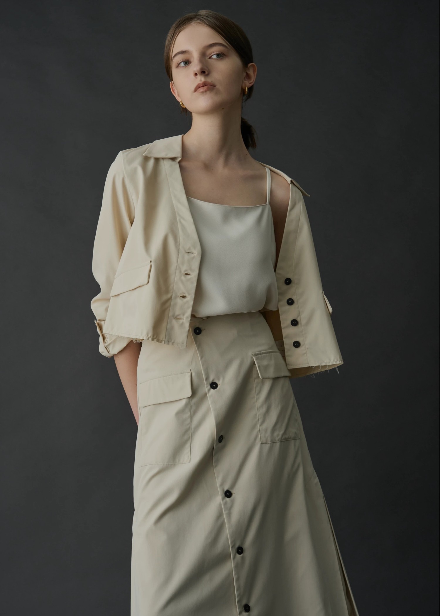 skipper collar bi color button SH/JK