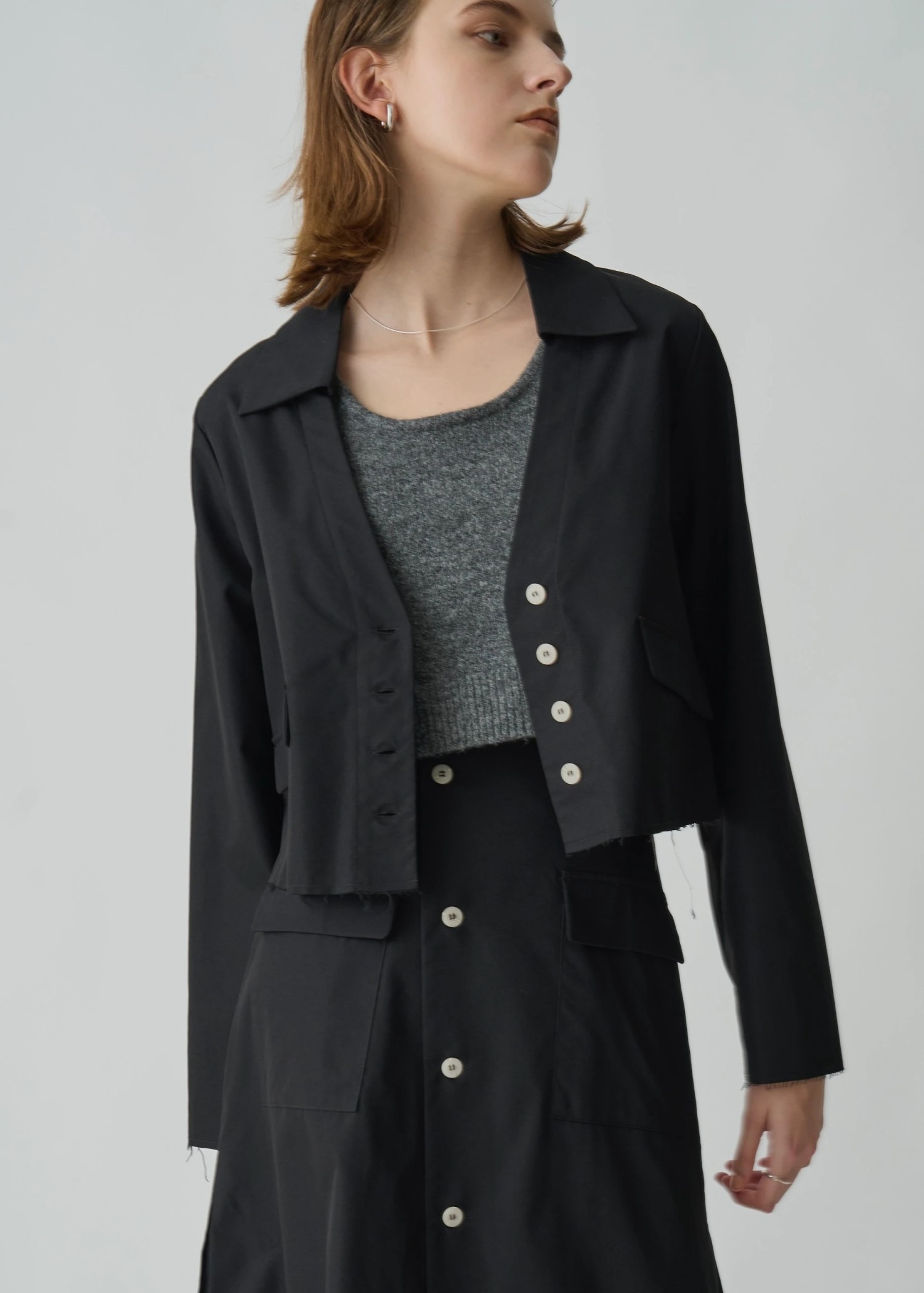 skipper collar bi color button SH/JK