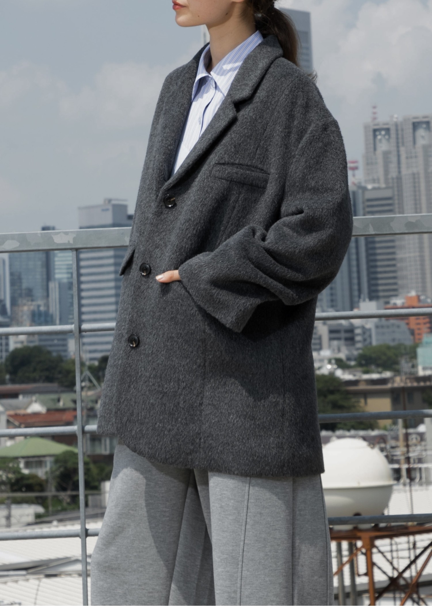 fluffy shaggy oversize tailored JK/coat