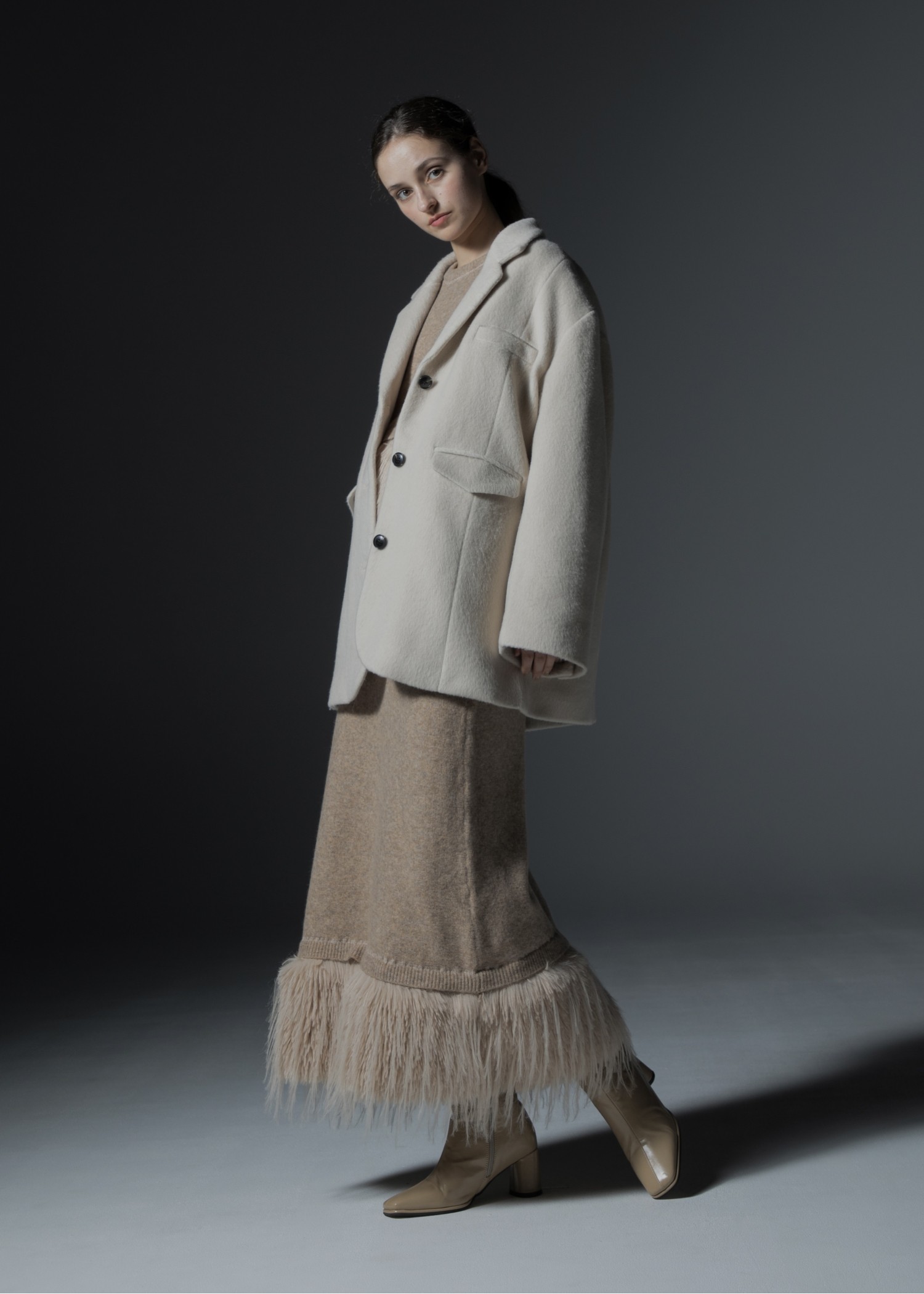 fluffy shaggy oversize tailored JK/coat