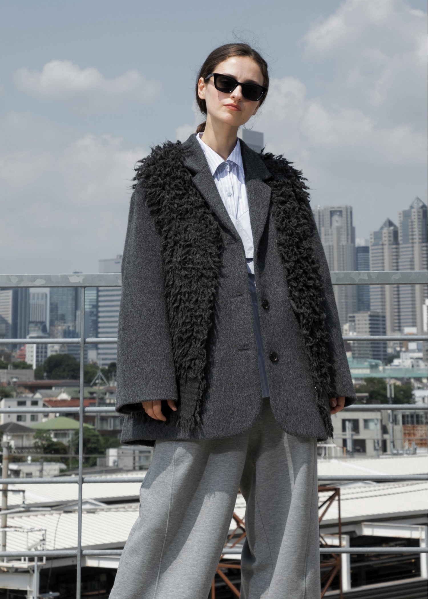 fluffy shaggy oversize tailored JK/coat