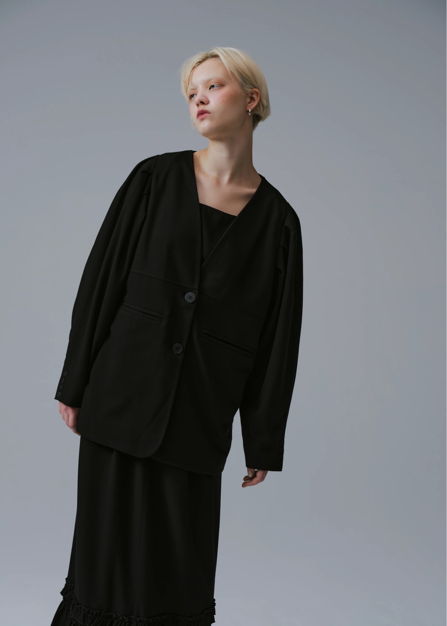 volume tuck sleeve no collar JK