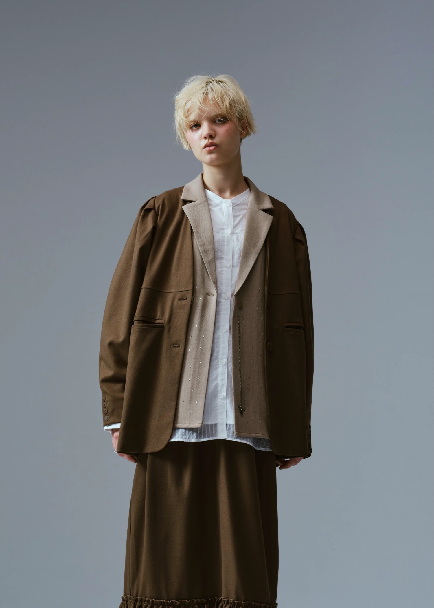 volume tuck sleeve no collar JK