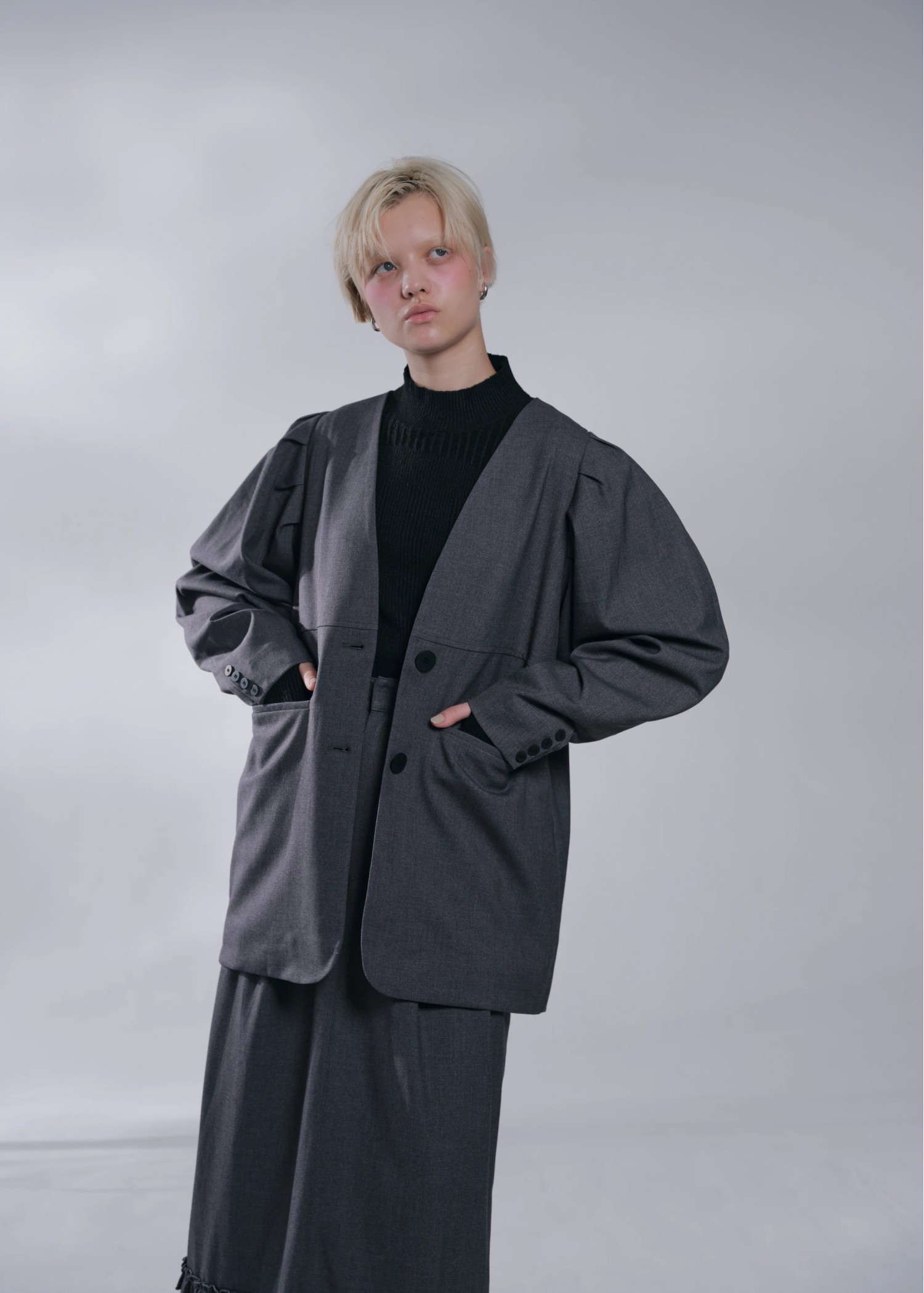 volume tuck sleeve no collar JK