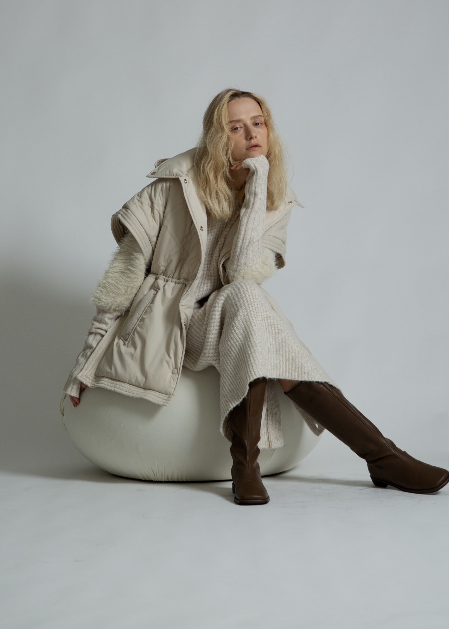 poncho deformation panel quilting coat