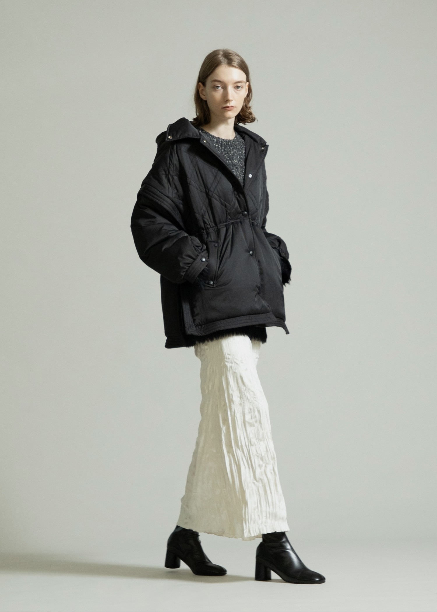 poncho deformation panel quilting coat