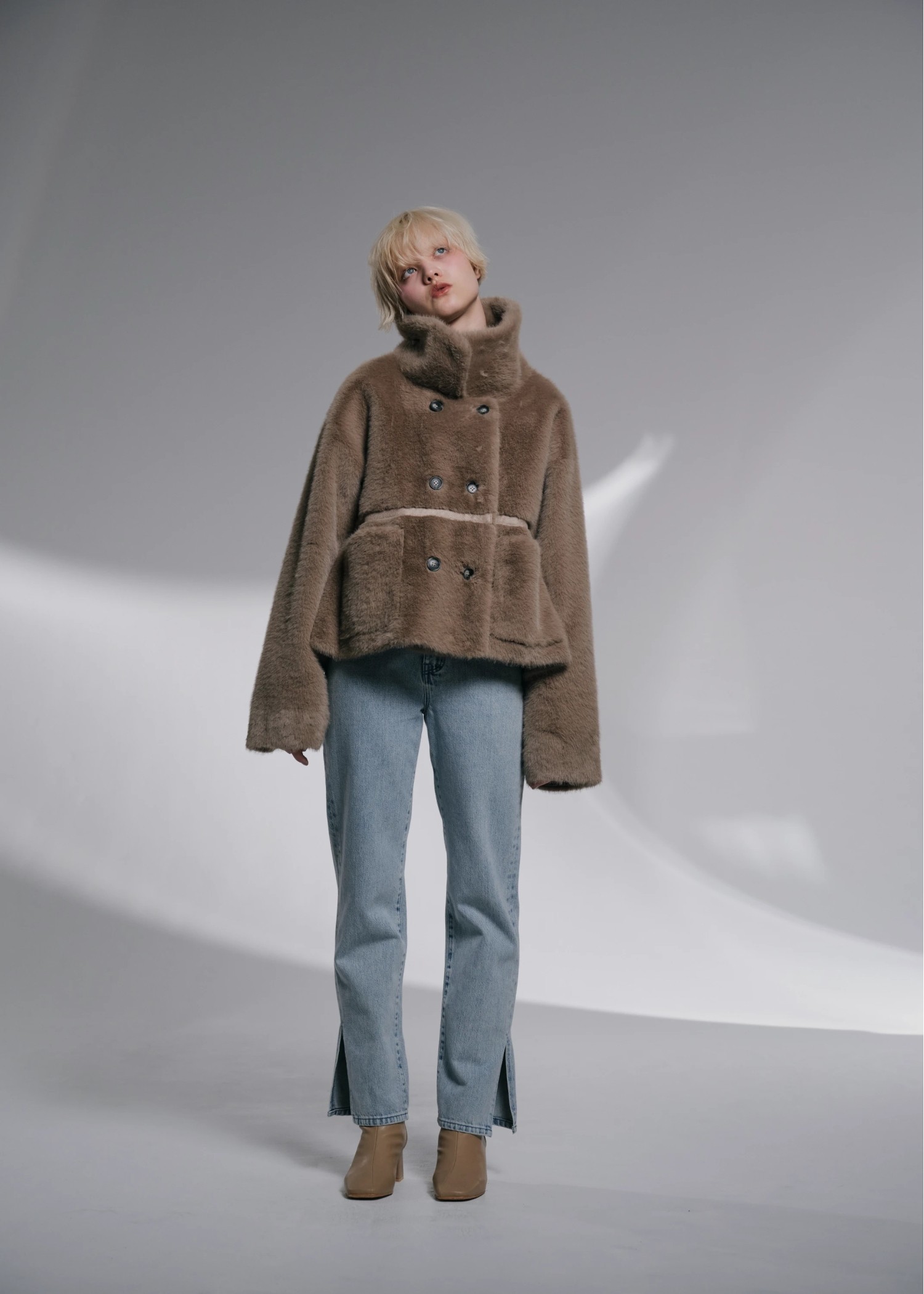 reversible fur suede soutien collar JK/coat