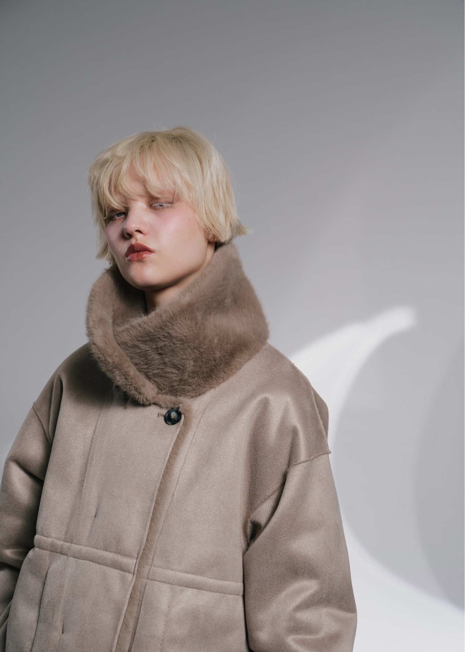 reversible fur suede soutien collar JK/coat
