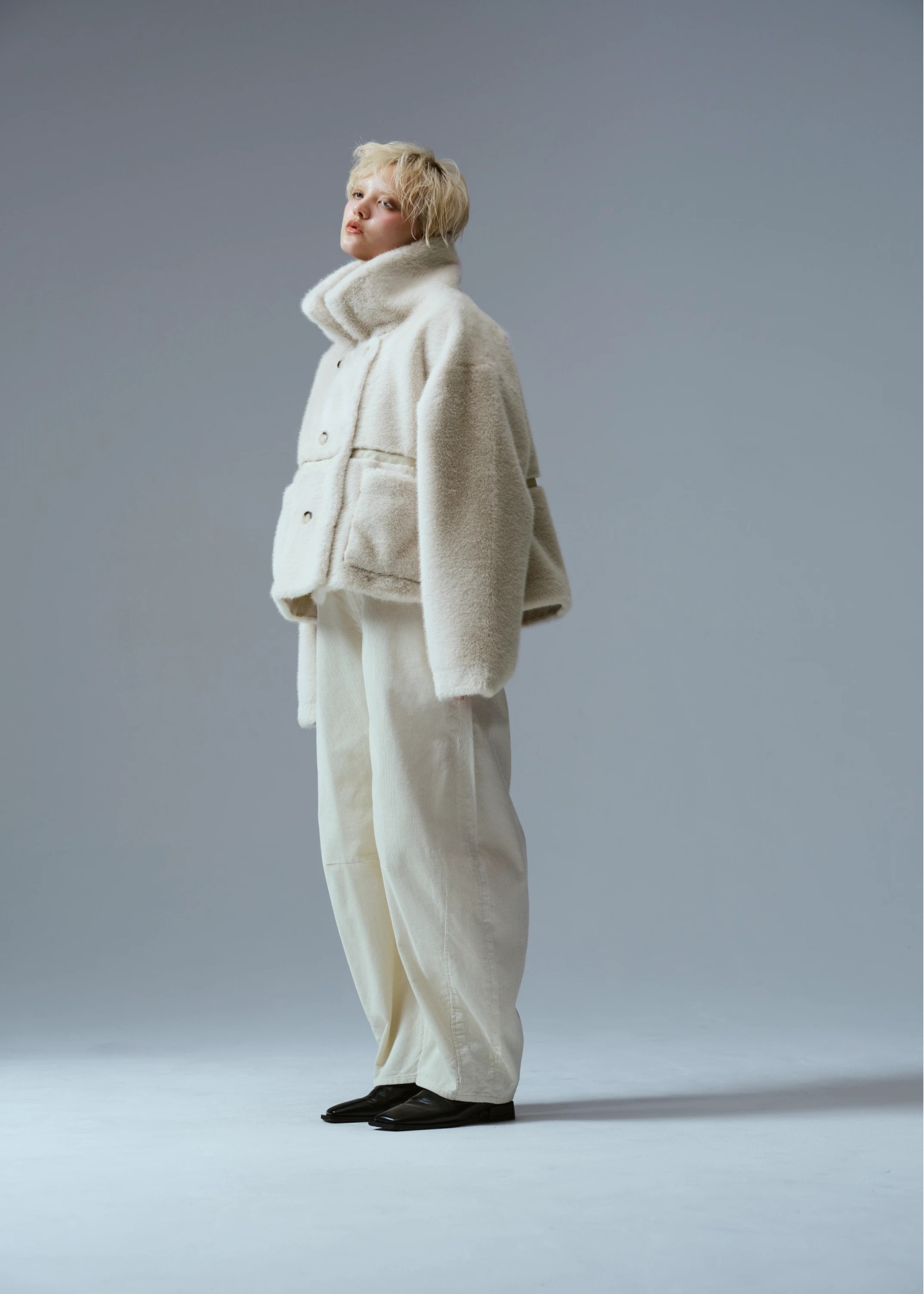 reversible fur suede soutien collar JK/coat