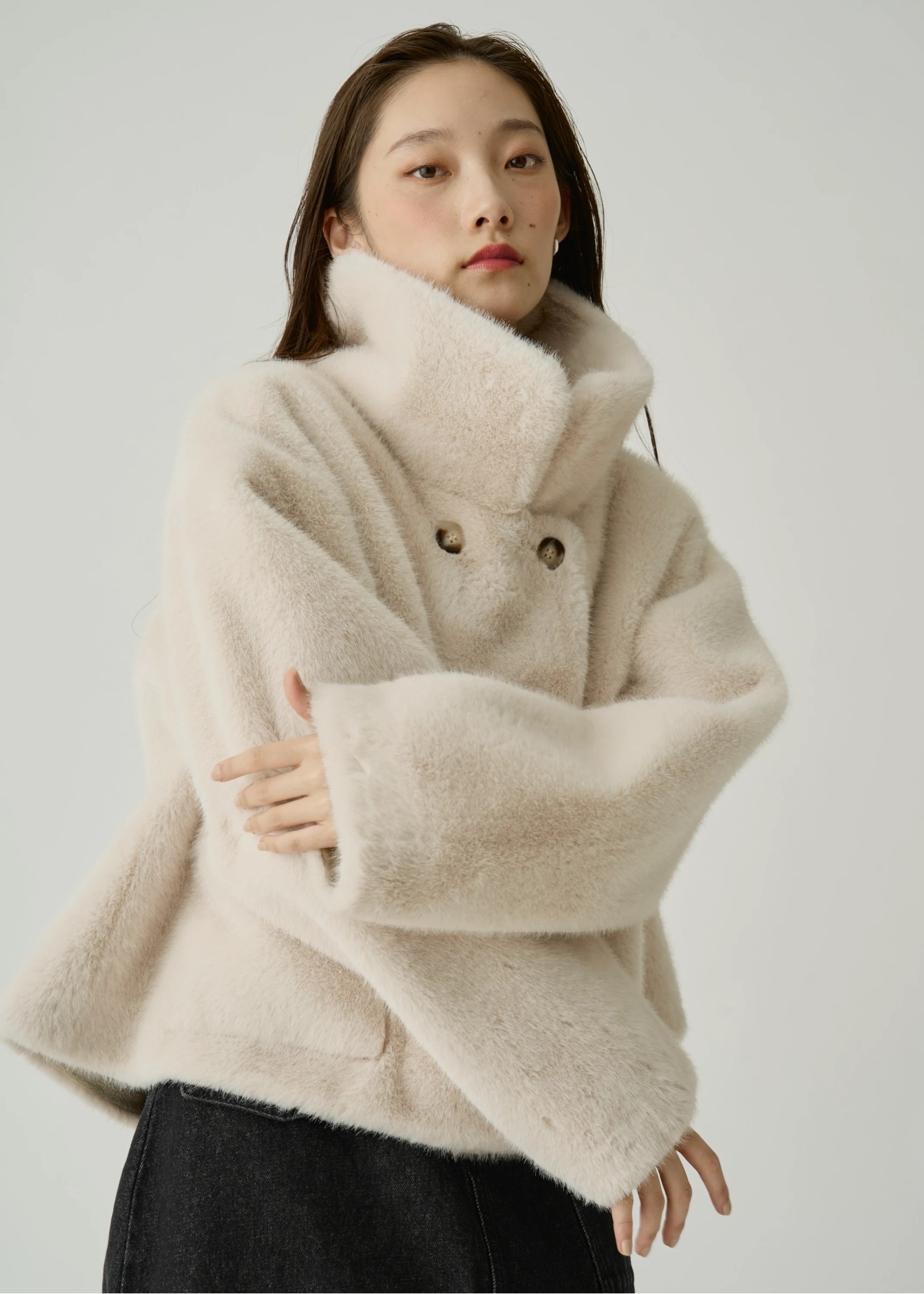 reversible fur suede soutien collar JK/coat