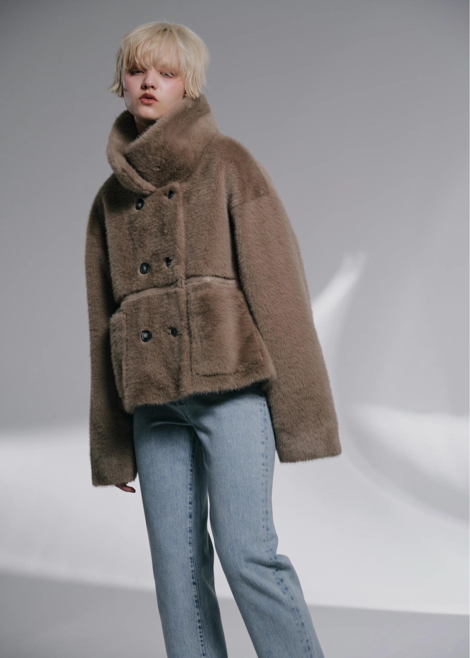 reversible fur suede soutien collar JK/coat