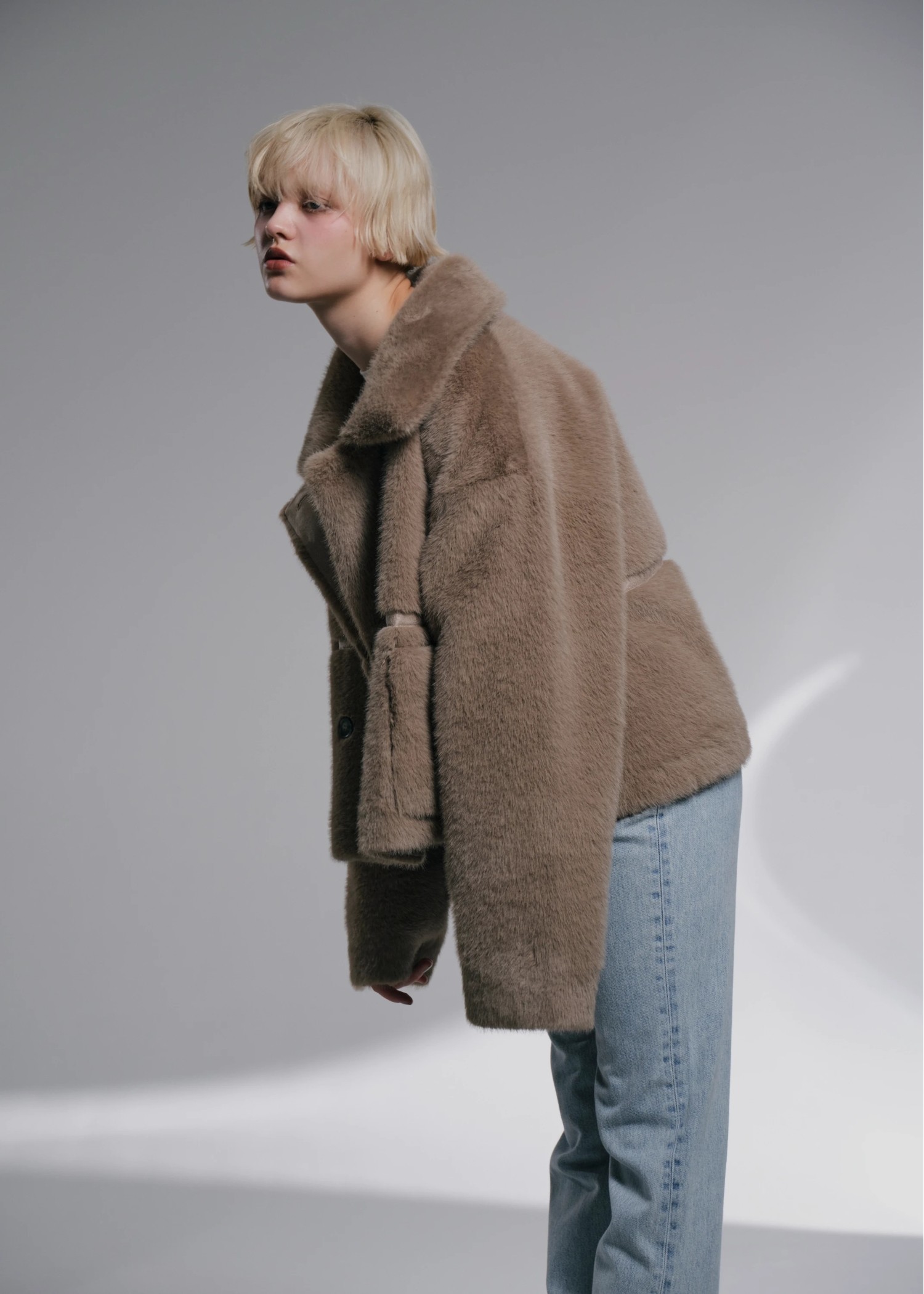 reversible fur suede soutien collar JK/coat