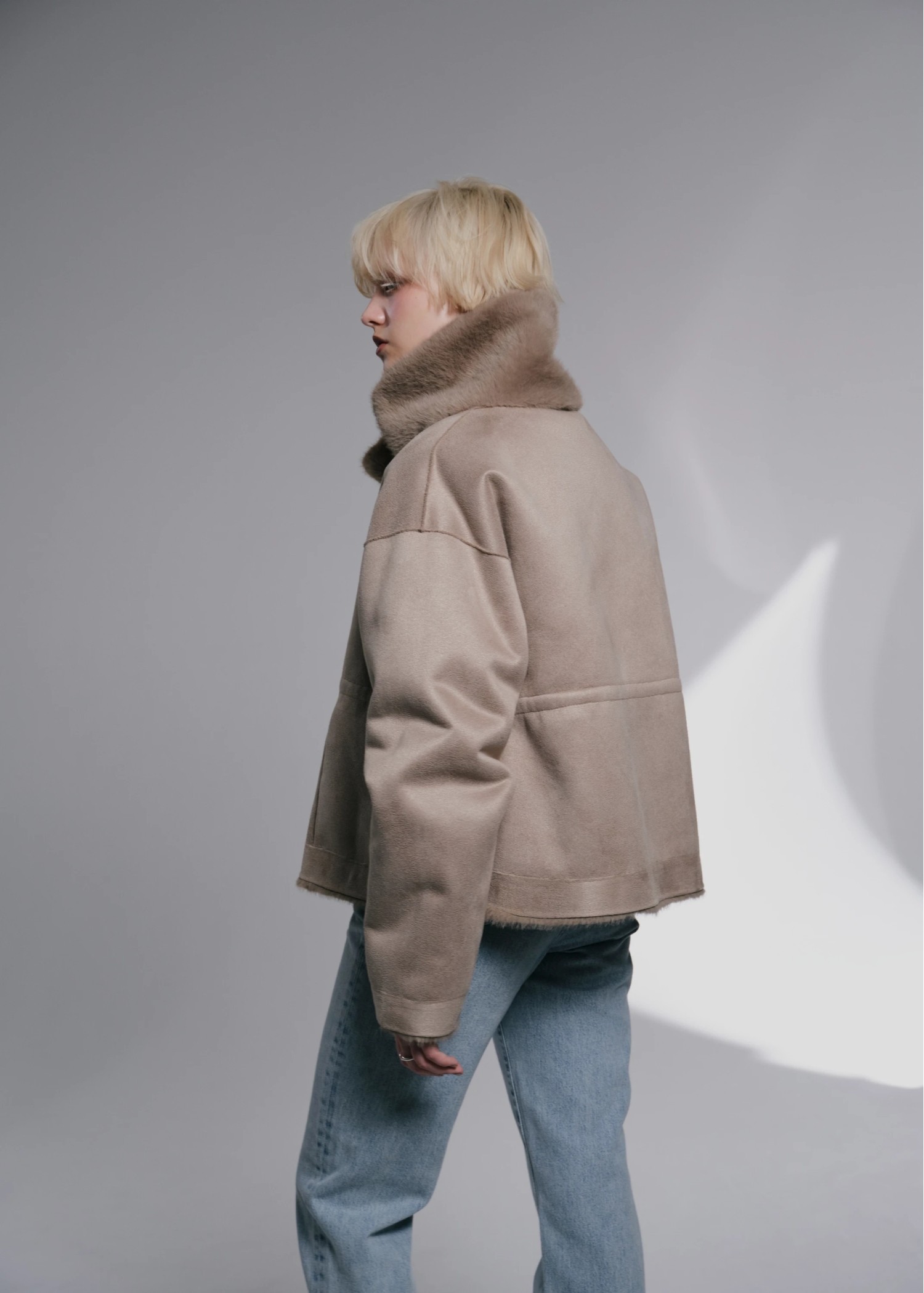 reversible fur suede soutien collar JK/coat