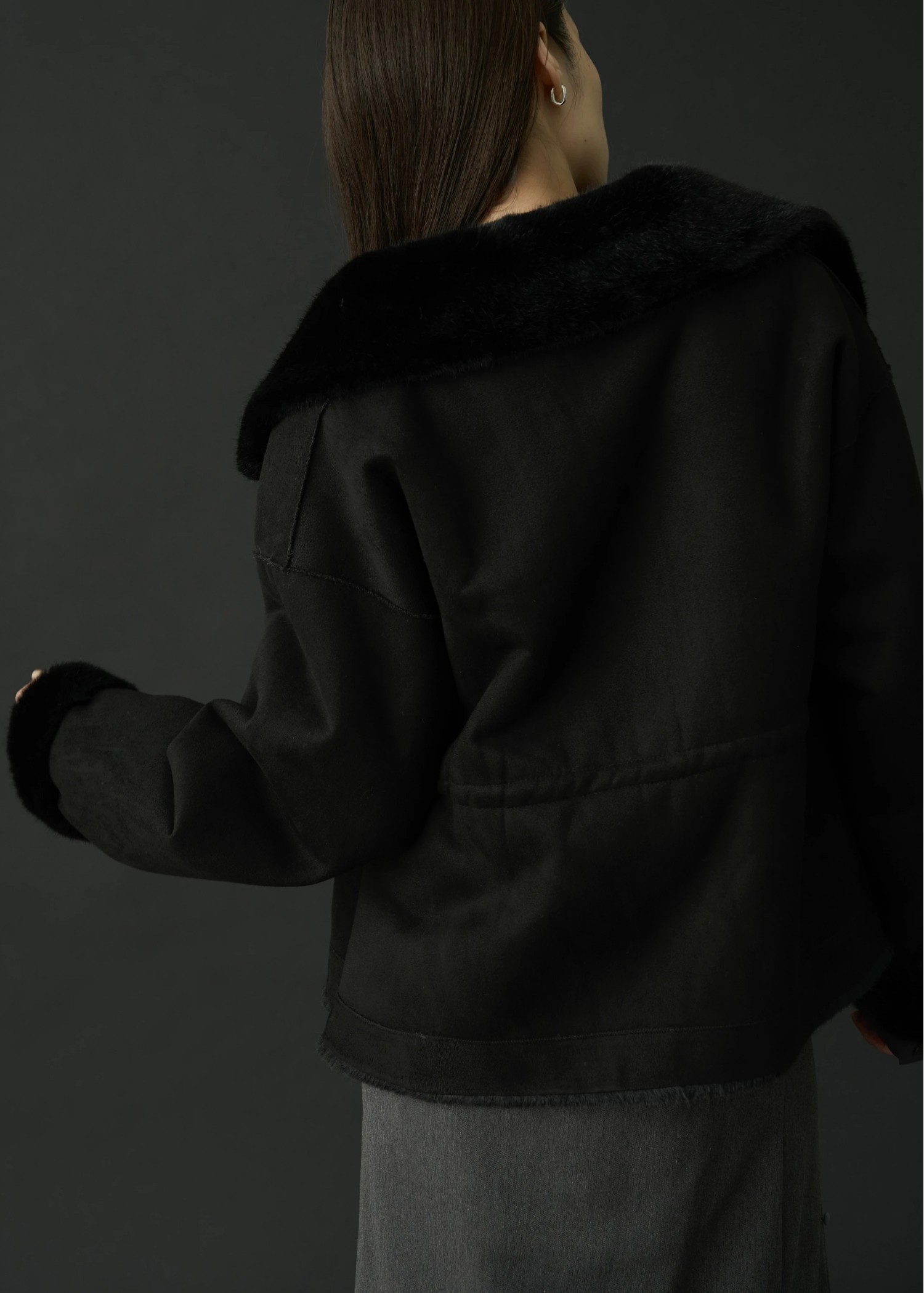 reversible fur suede soutien collar JK/coat