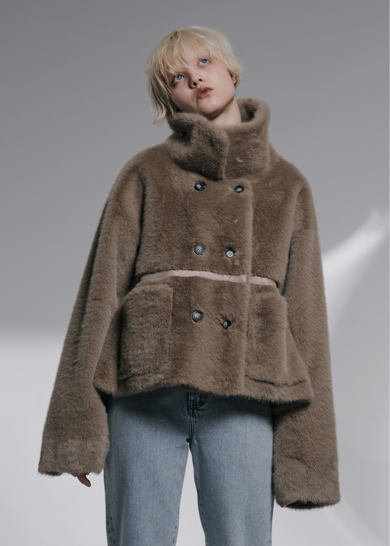 reversible fur suede soutien collar JK/coat