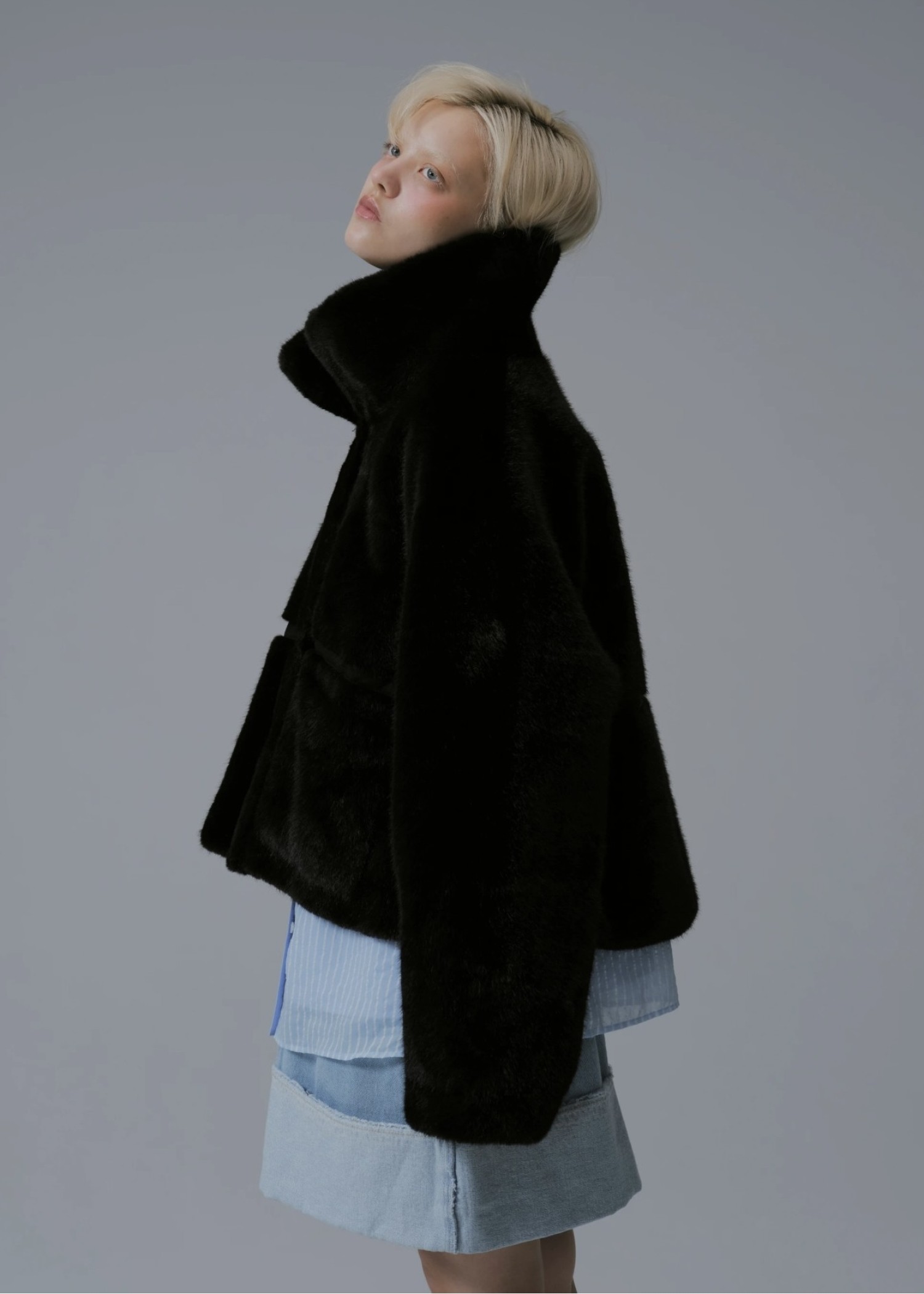 reversible fur suede soutien collar JK/coat