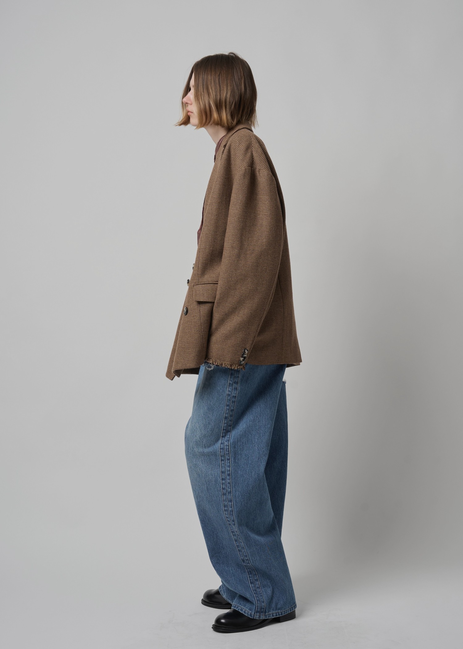 fringe material variation peaked lapel JK