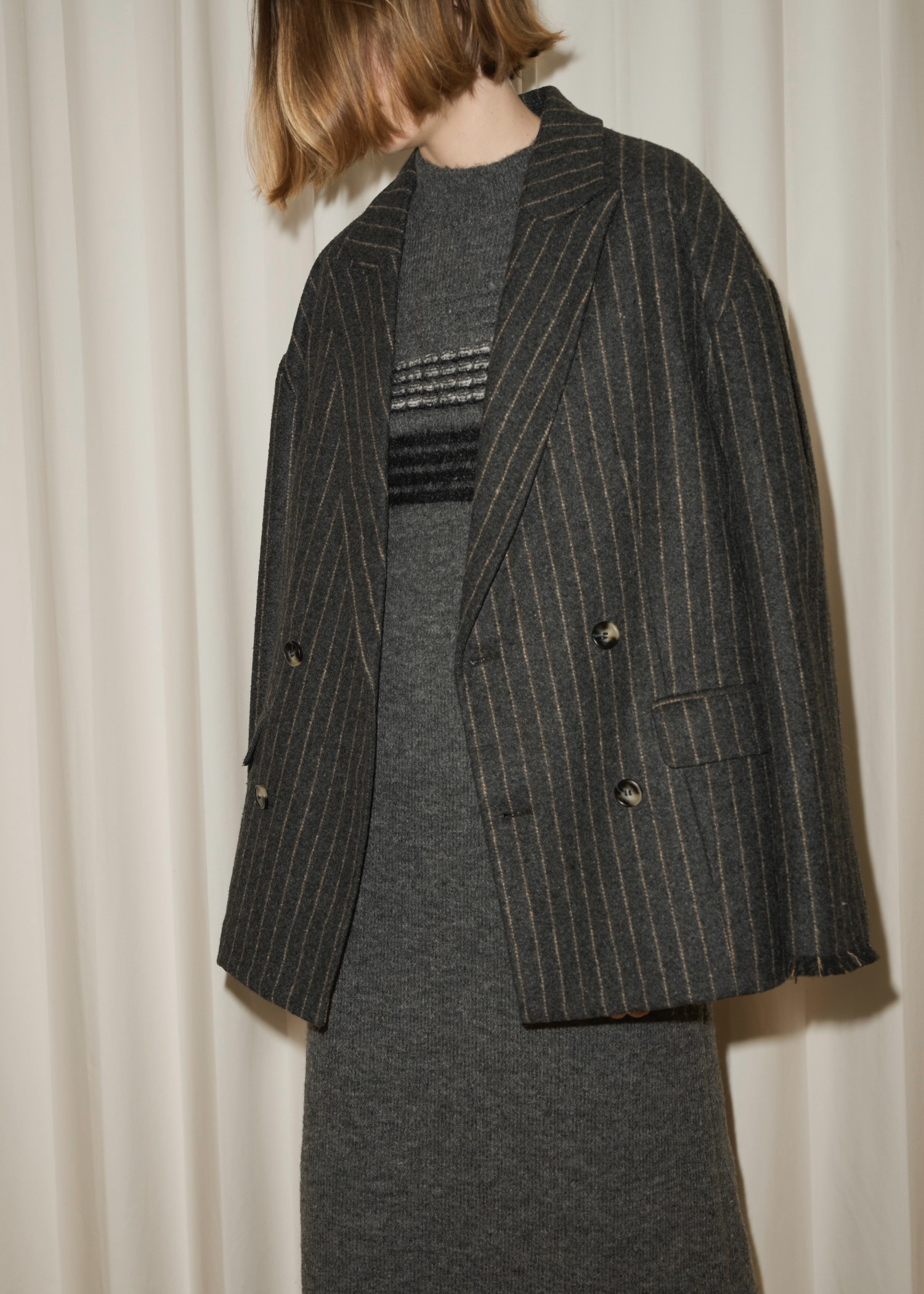 fringe material variation peaked lapel JK