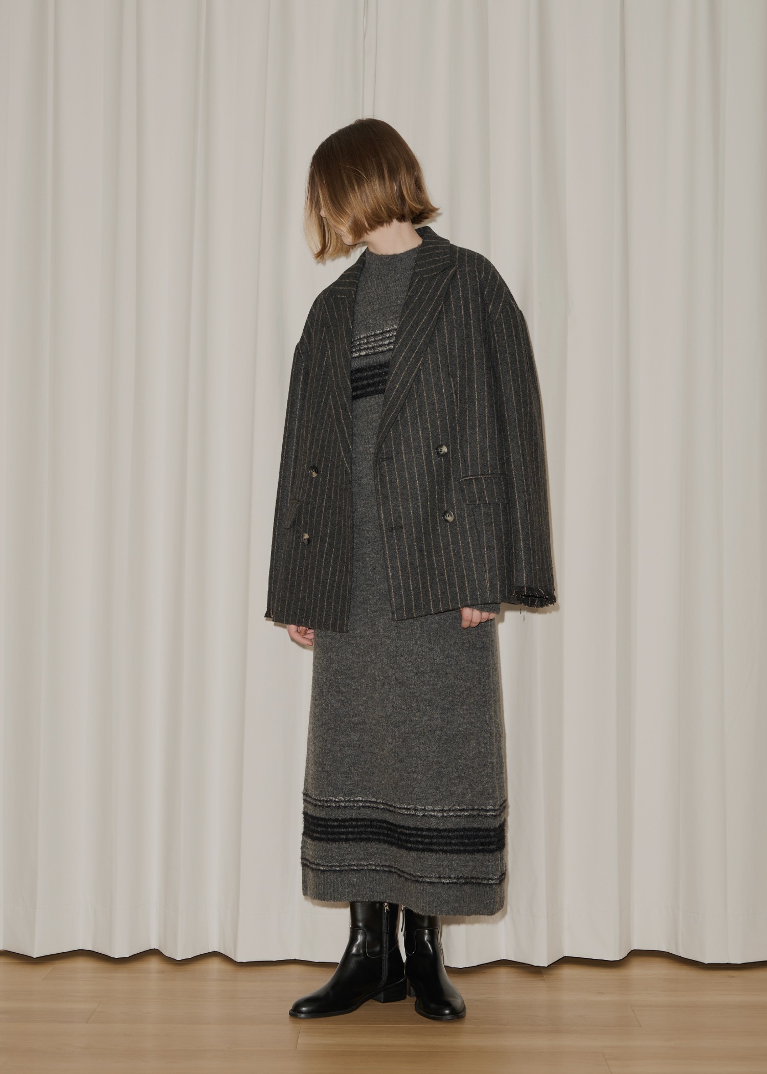 fringe material variation peaked lapel JK