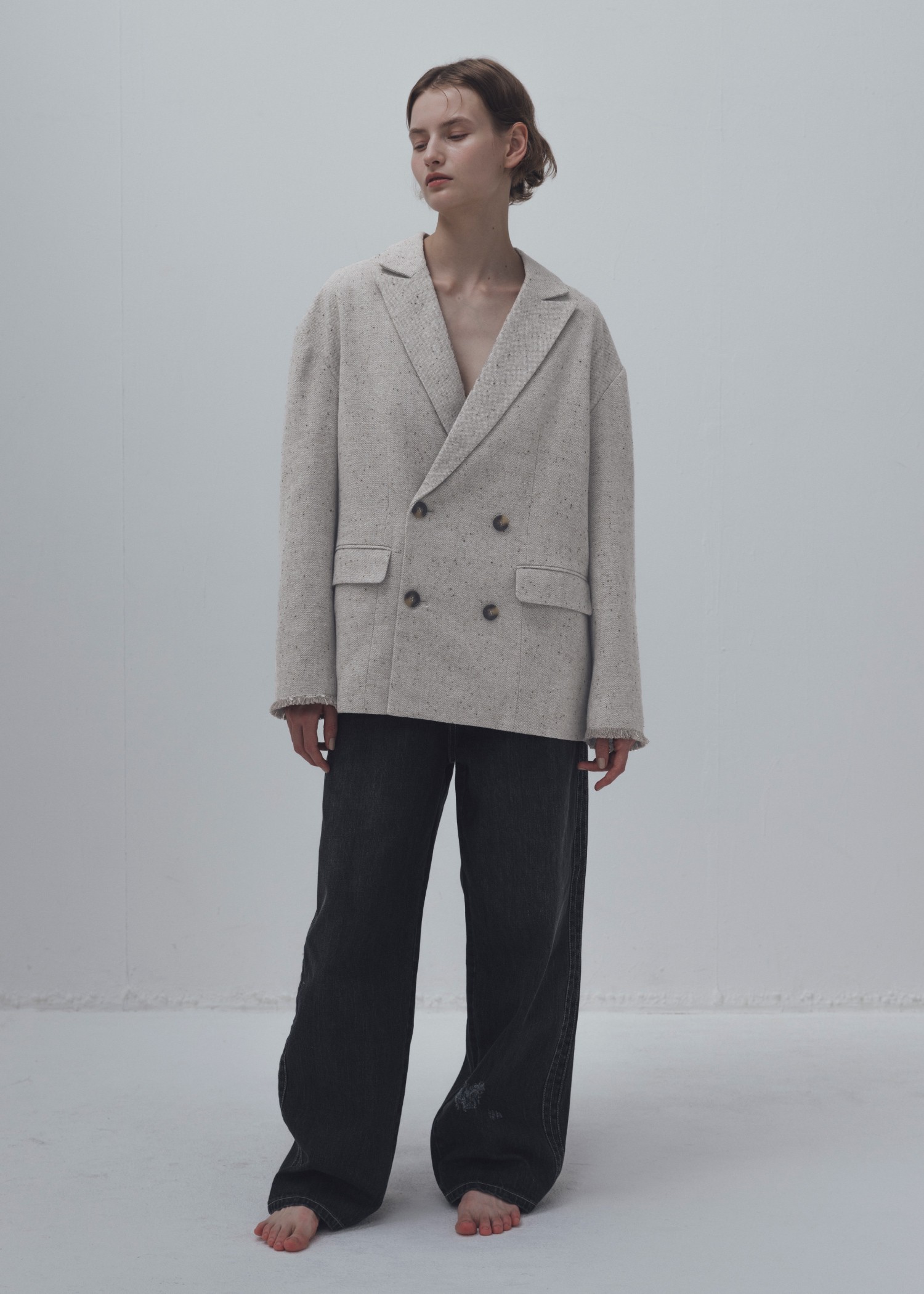 fringe material variation peaked lapel JK