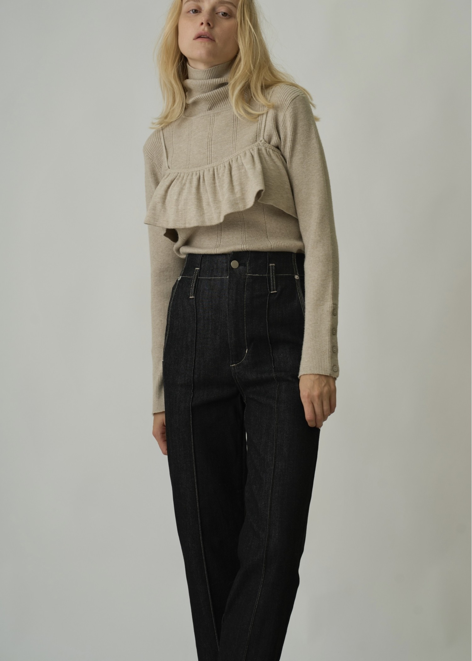 denim bi color center stitch PT