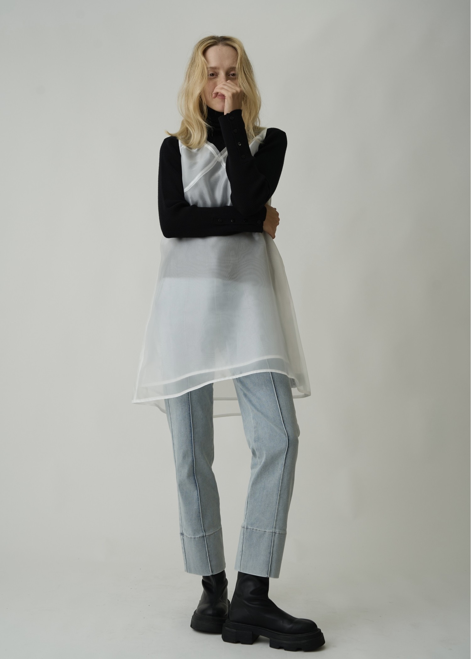 denim bi color center stitch PT