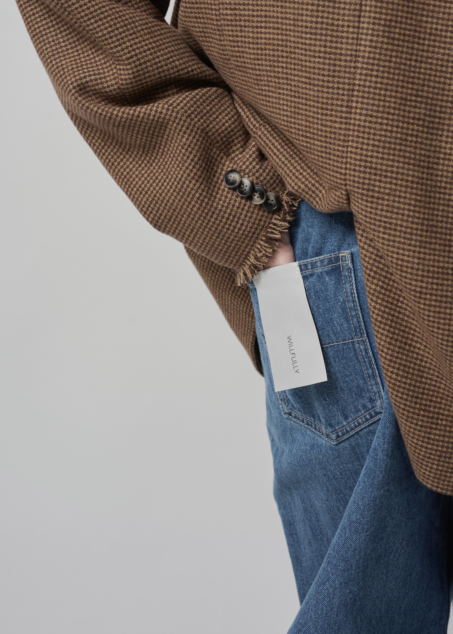 loose distressed effect denim PT