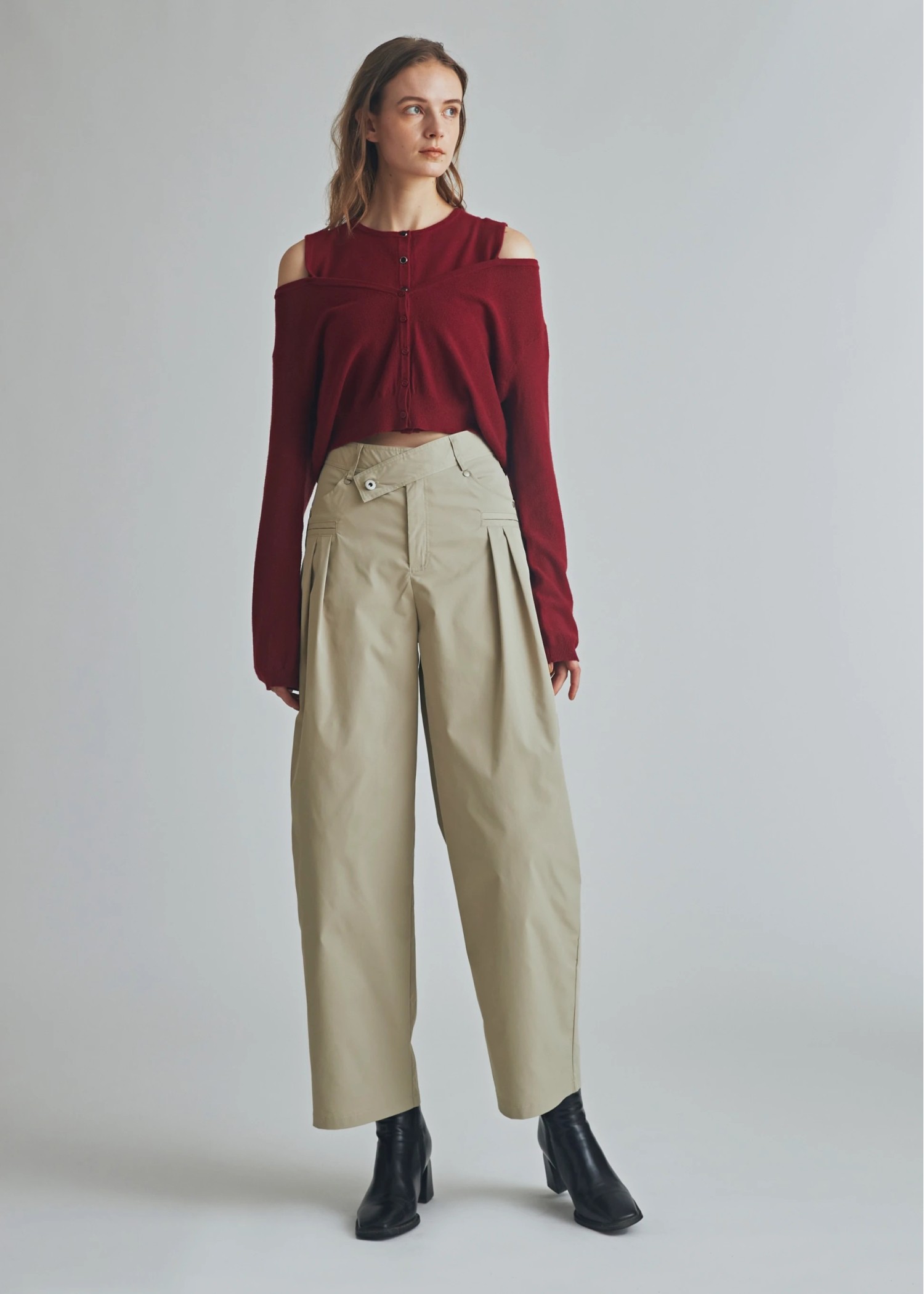 chino cross belt tuck curve PT