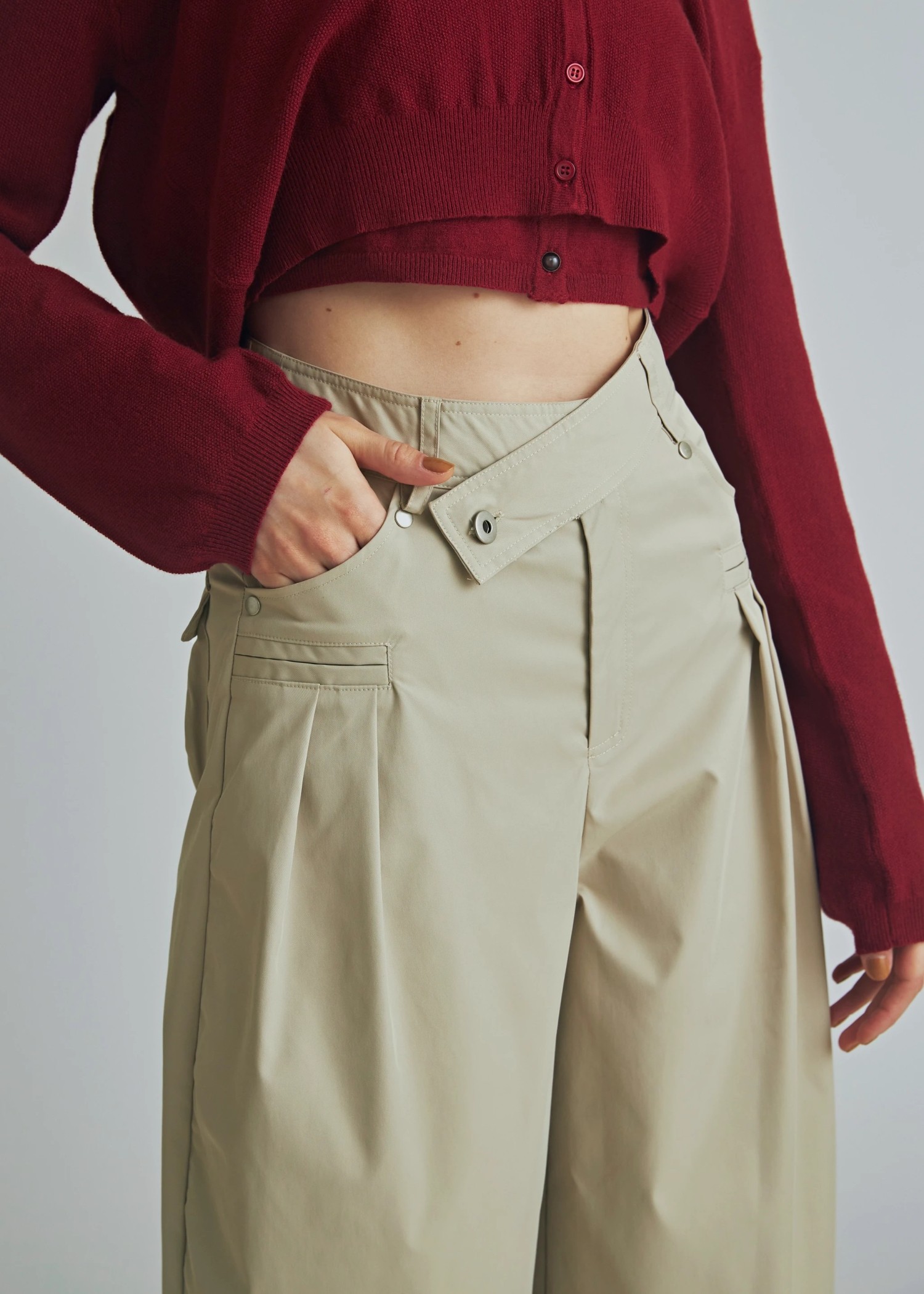 chino cross belt tuck curve PT