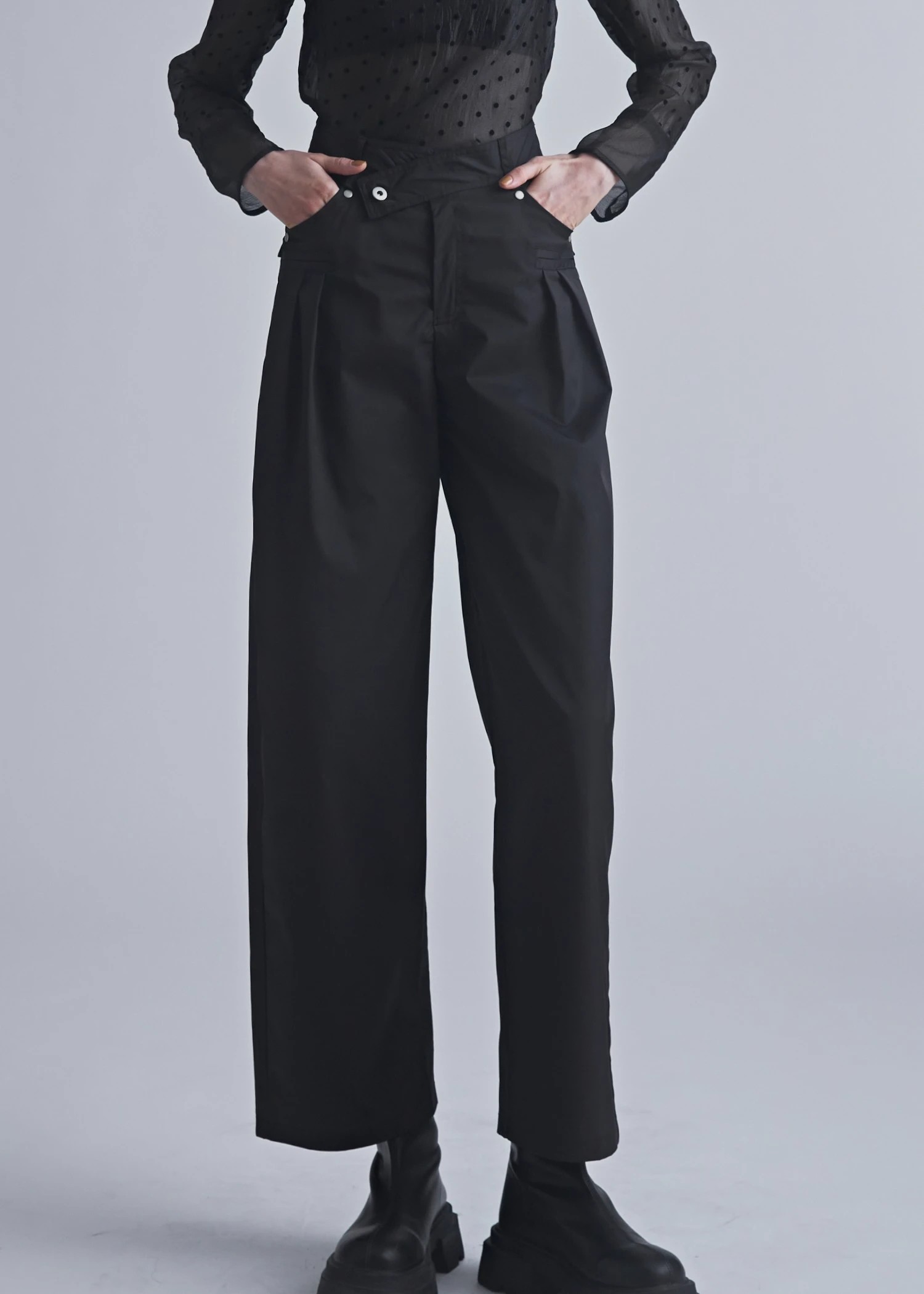 chino cross belt tuck curve PT