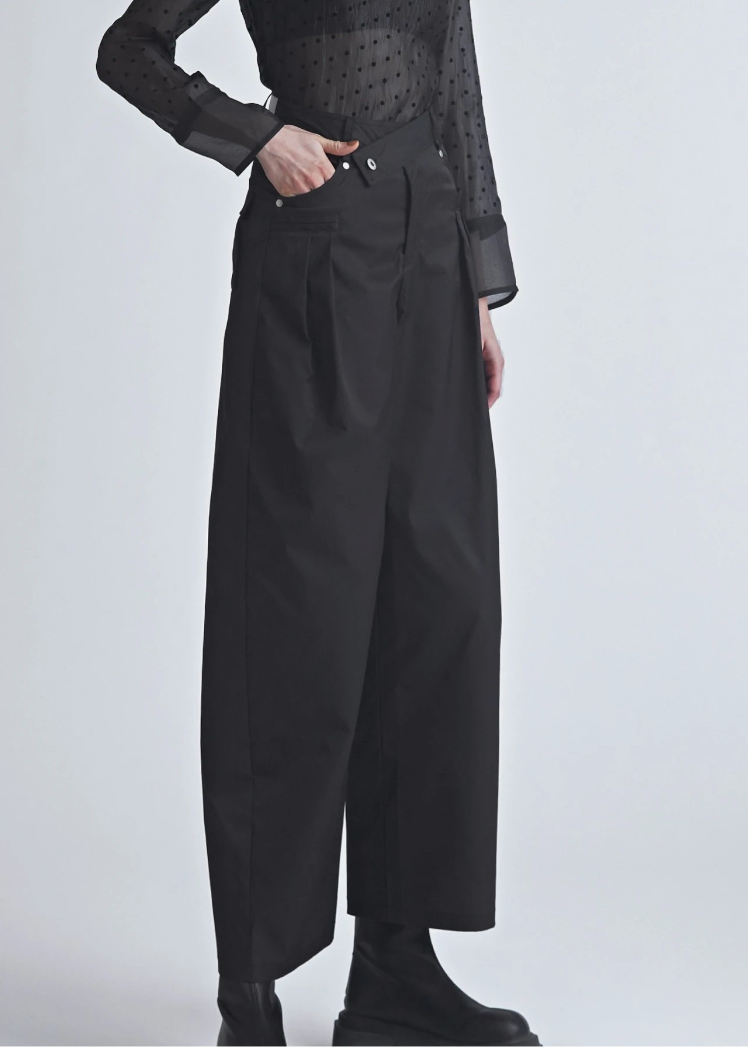 chino cross belt tuck curve PT