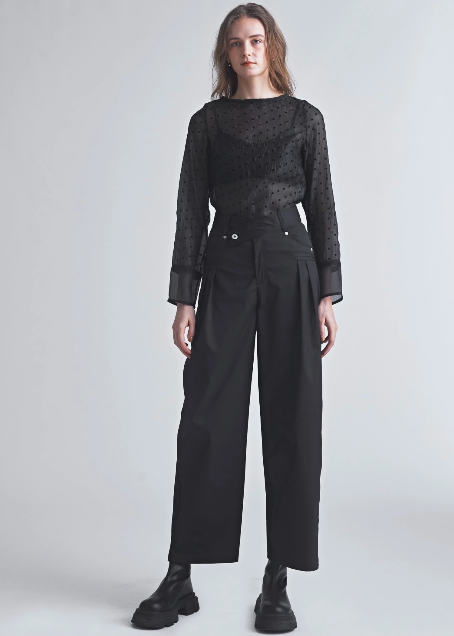 chino cross belt tuck curve PT