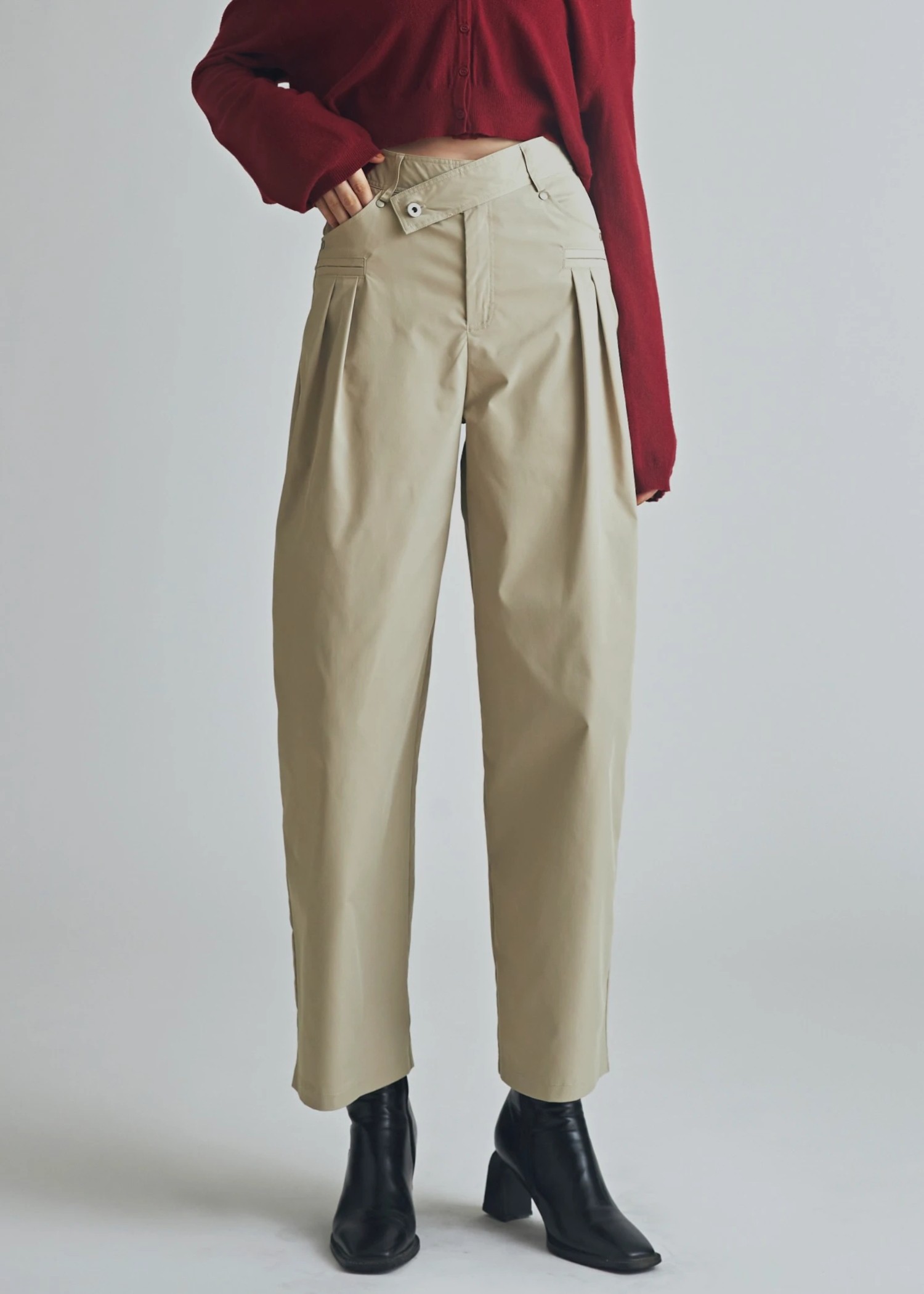 chino cross belt tuck curve PT