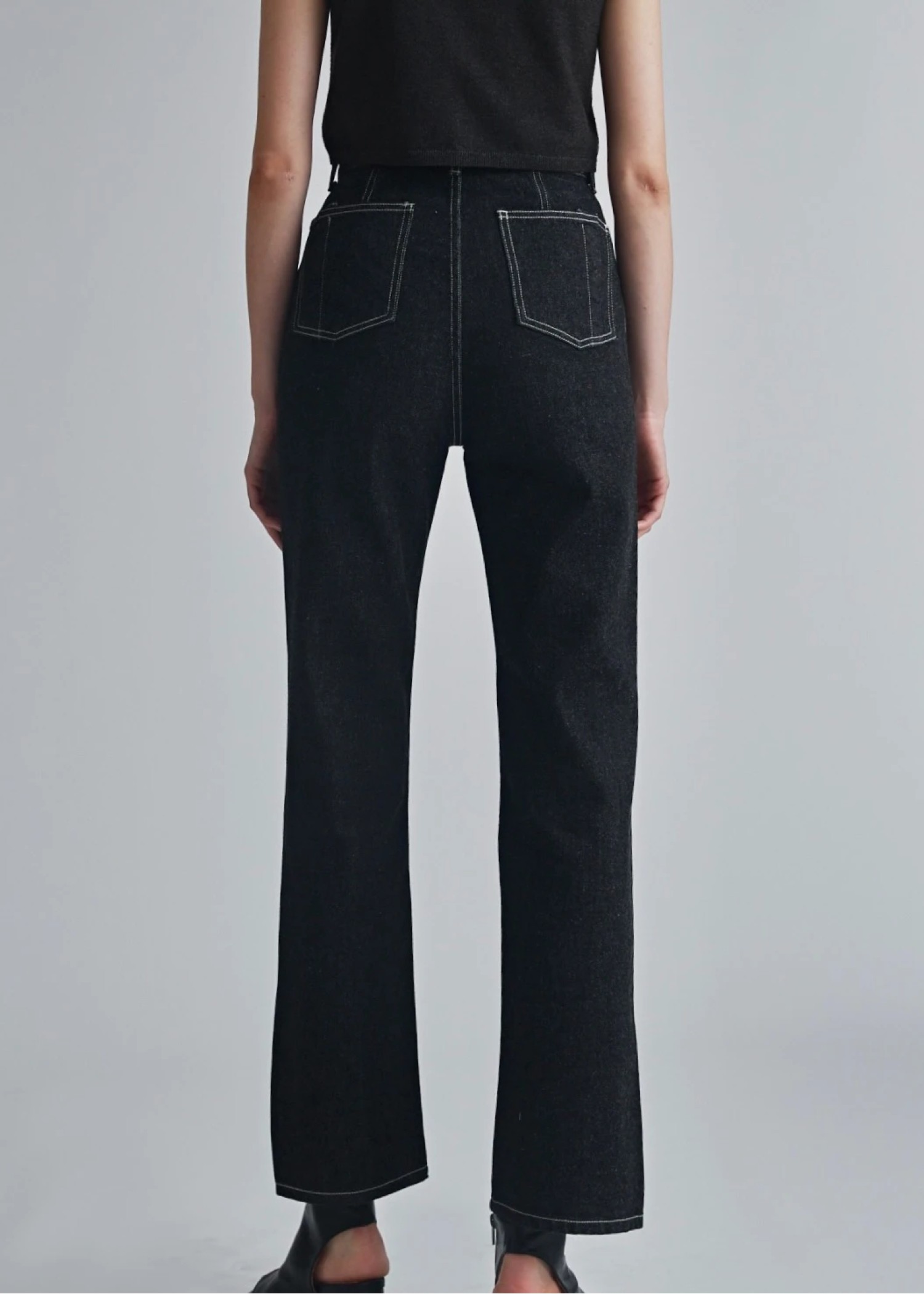 slit more high tuck design denim