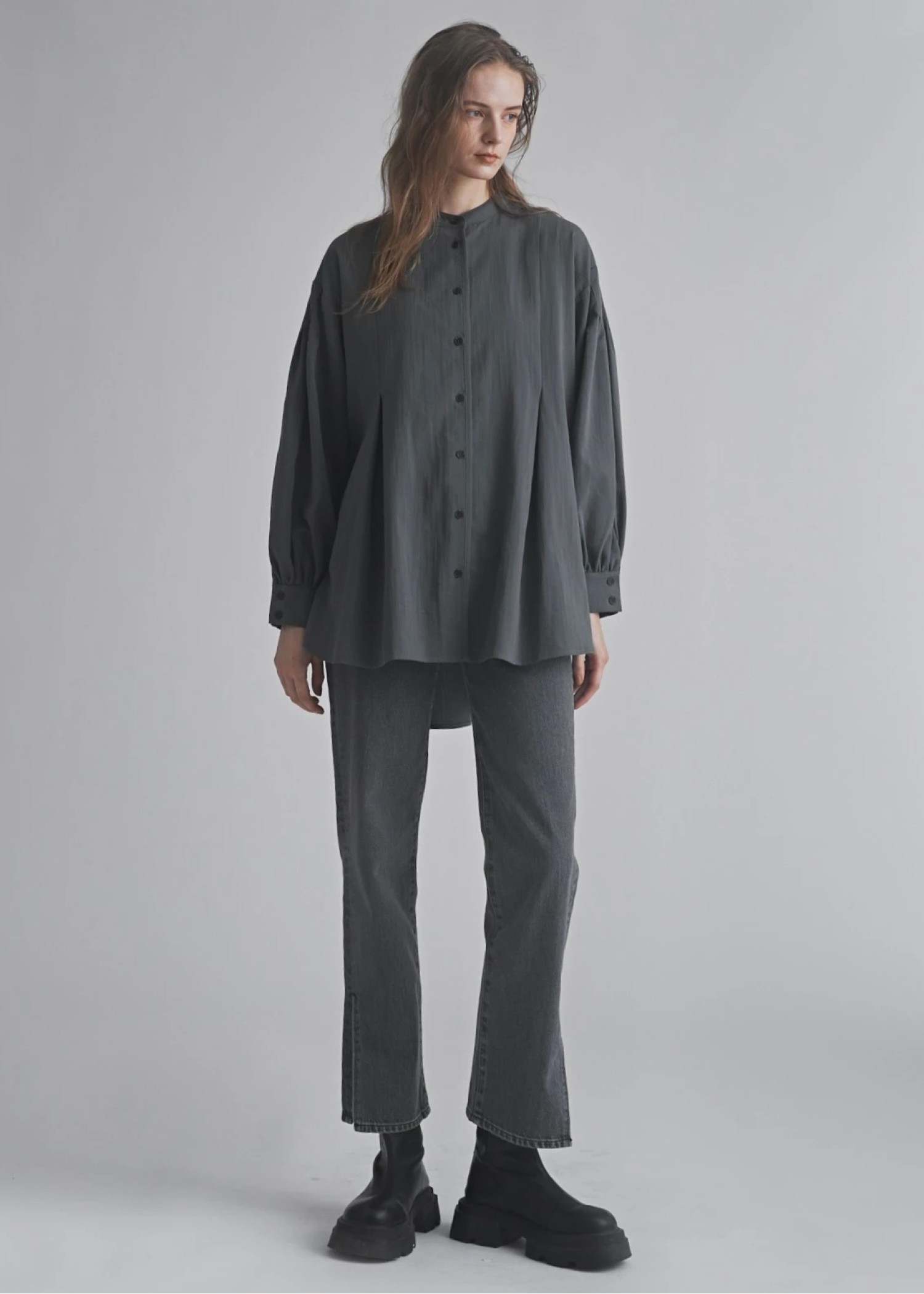 slit more high tuck design denim