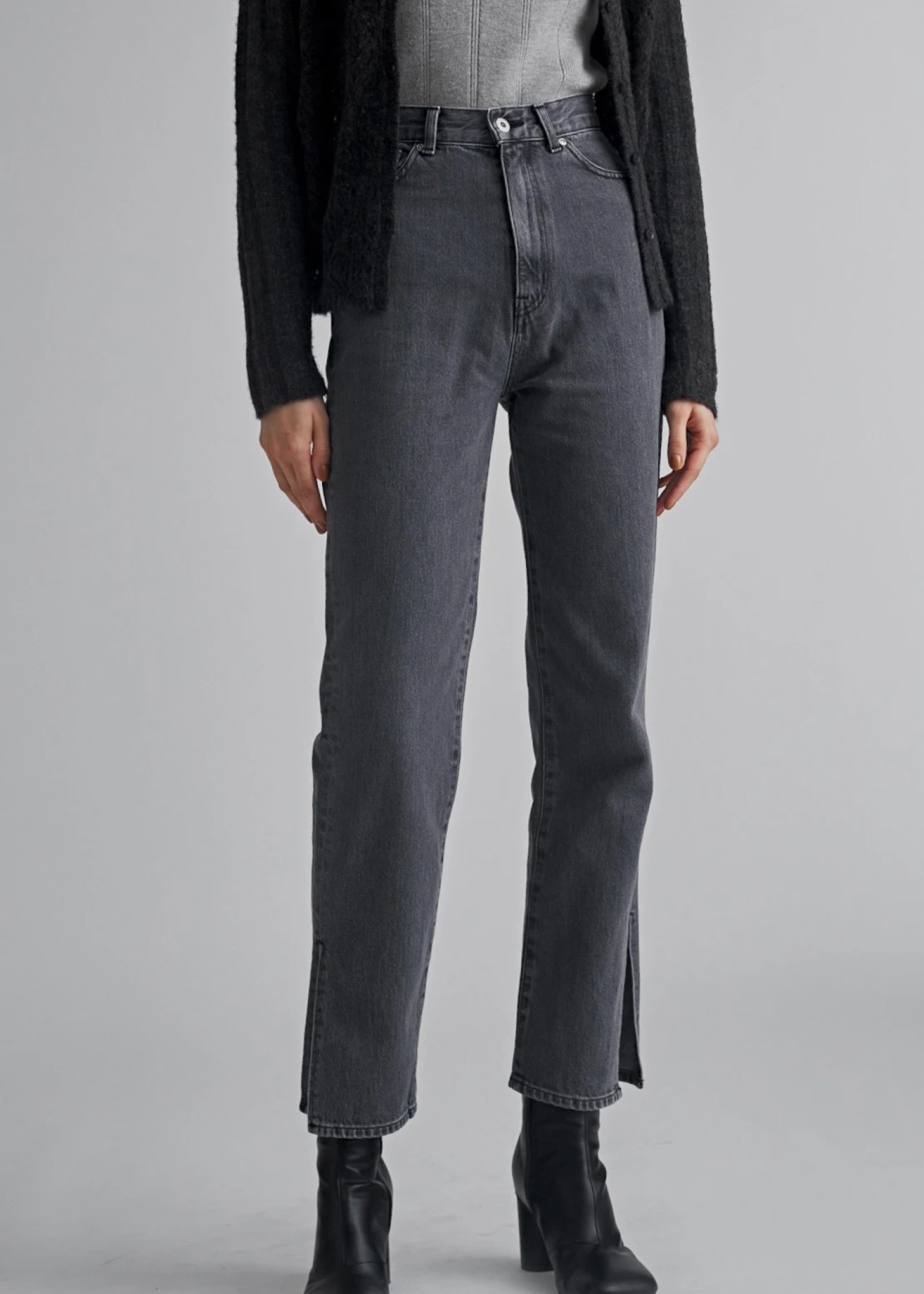 slit more high tuck design denim