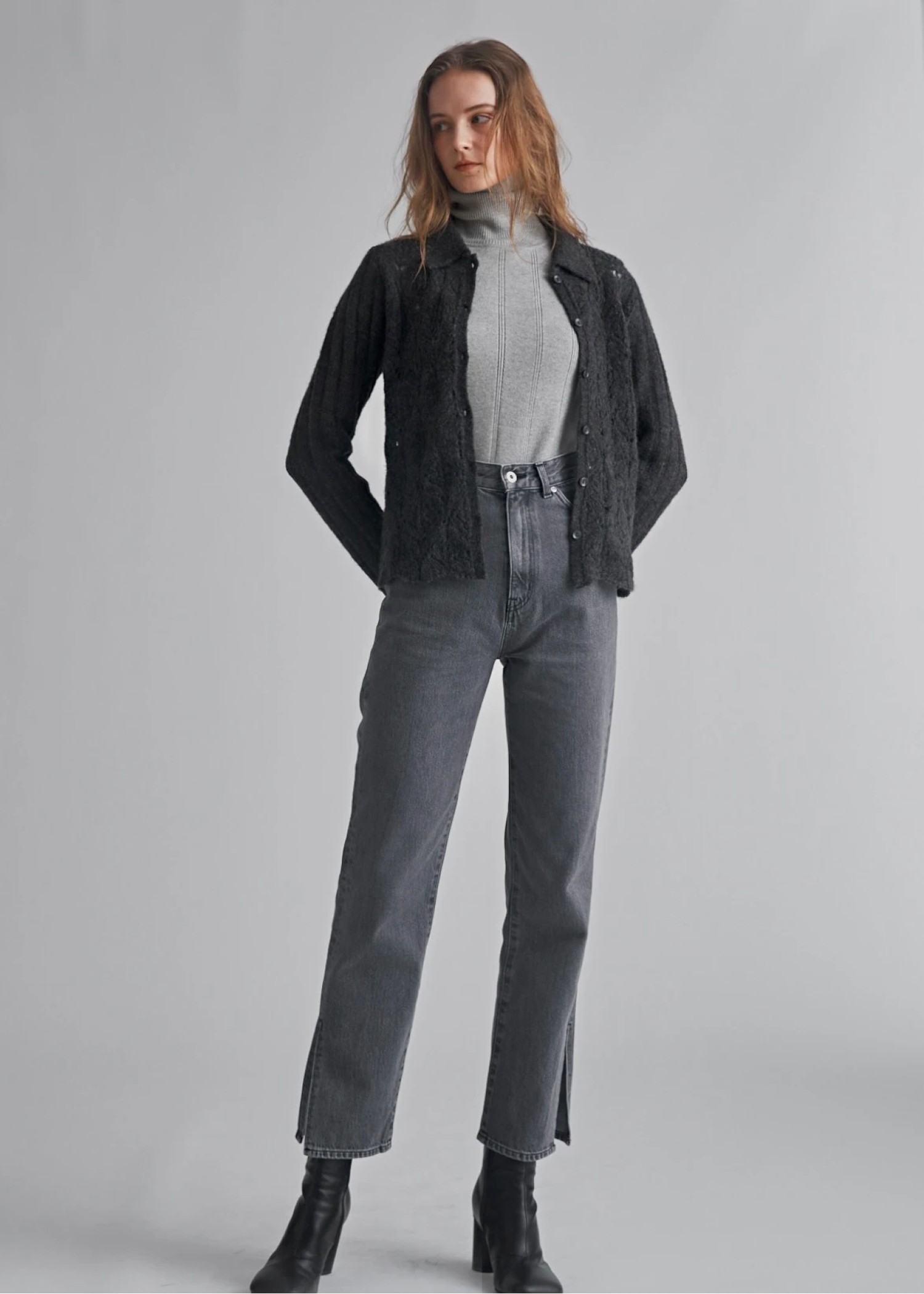 slit more high tuck design denim