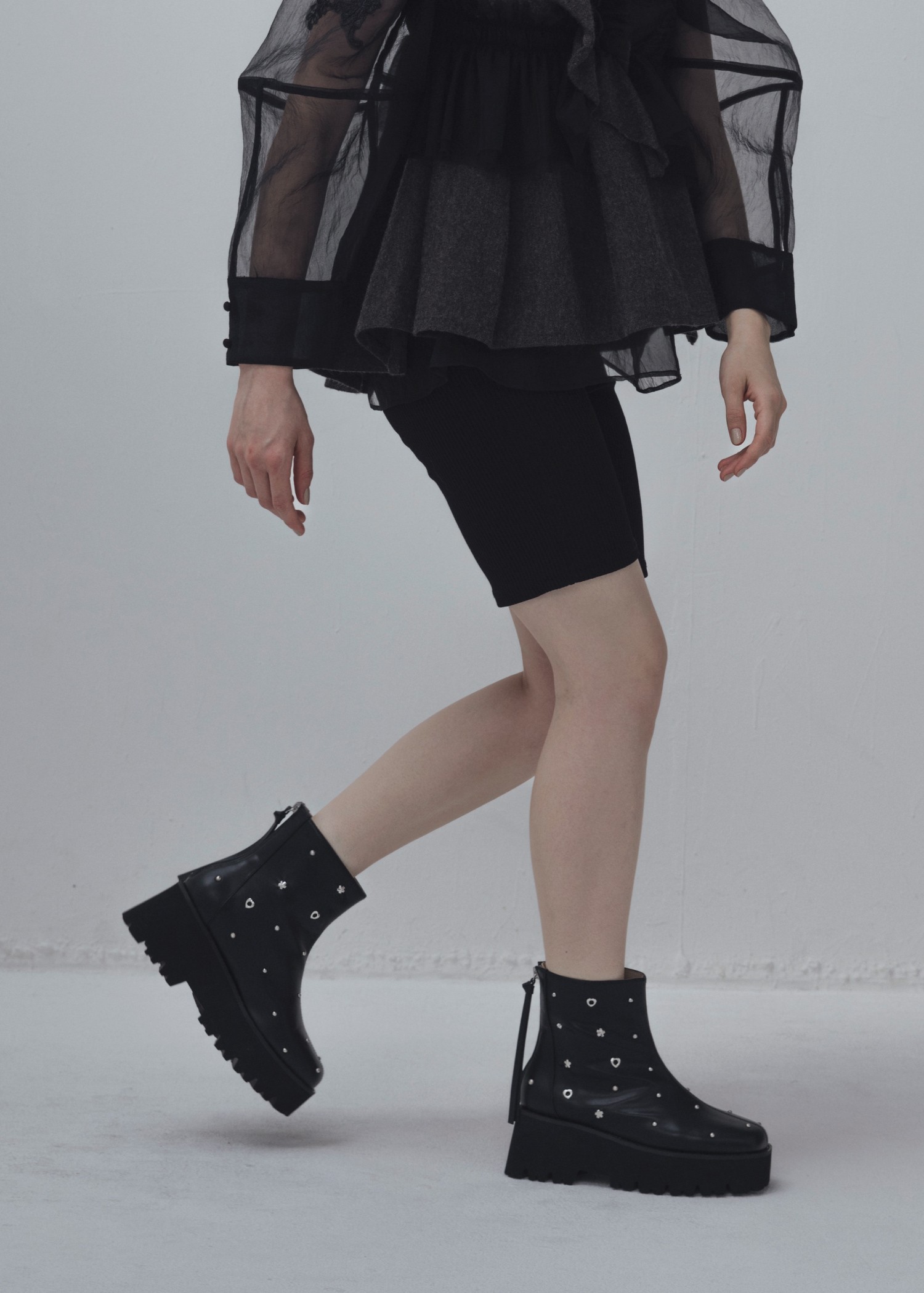 random studs short dad boots