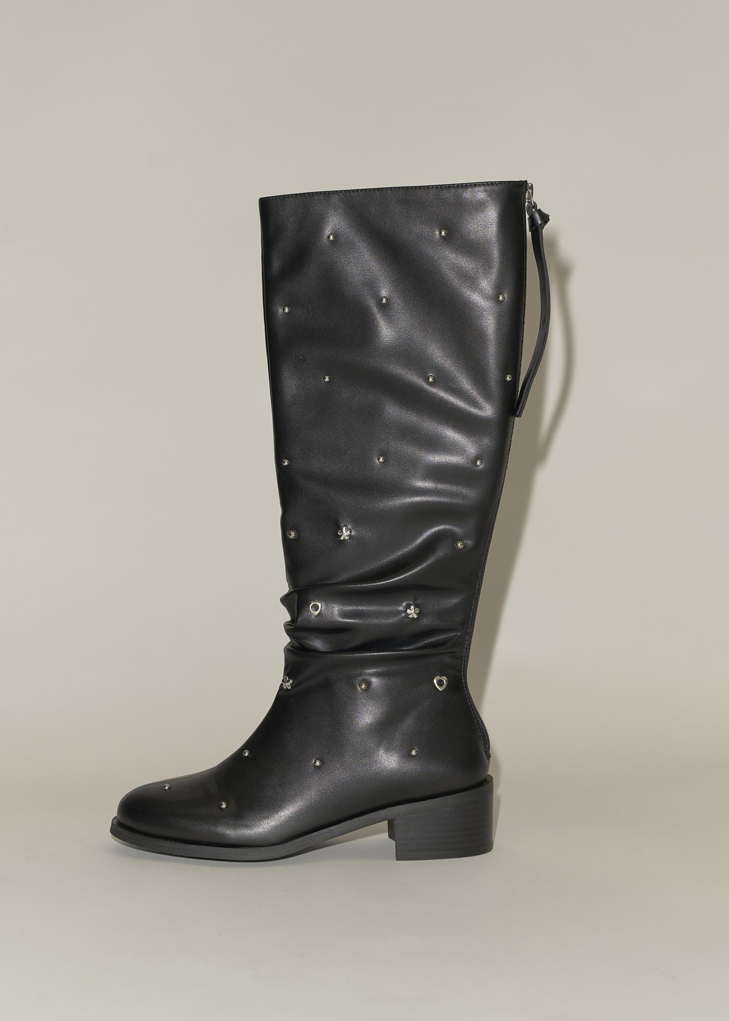 plenty random studs long boots