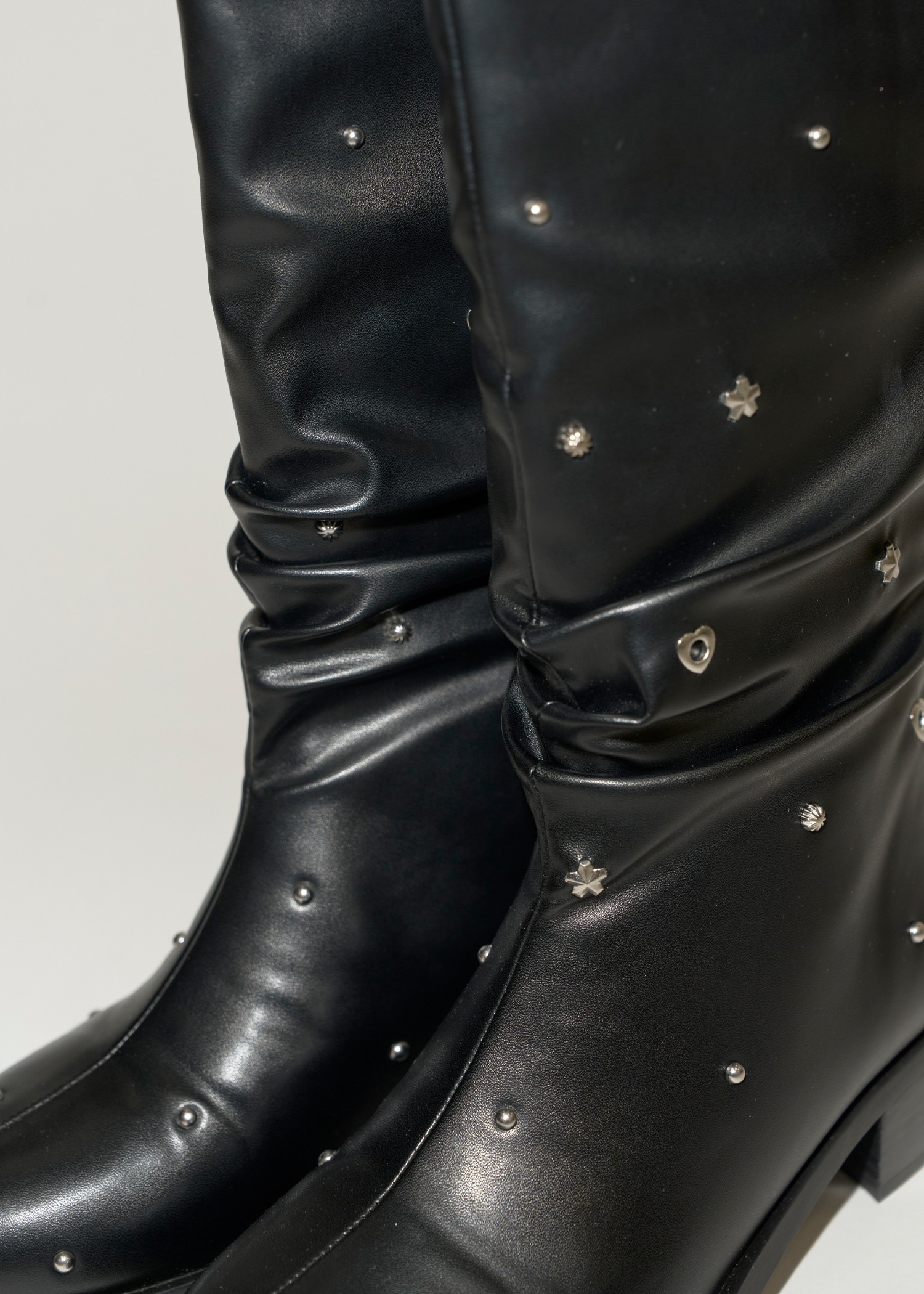 plenty random studs long boots