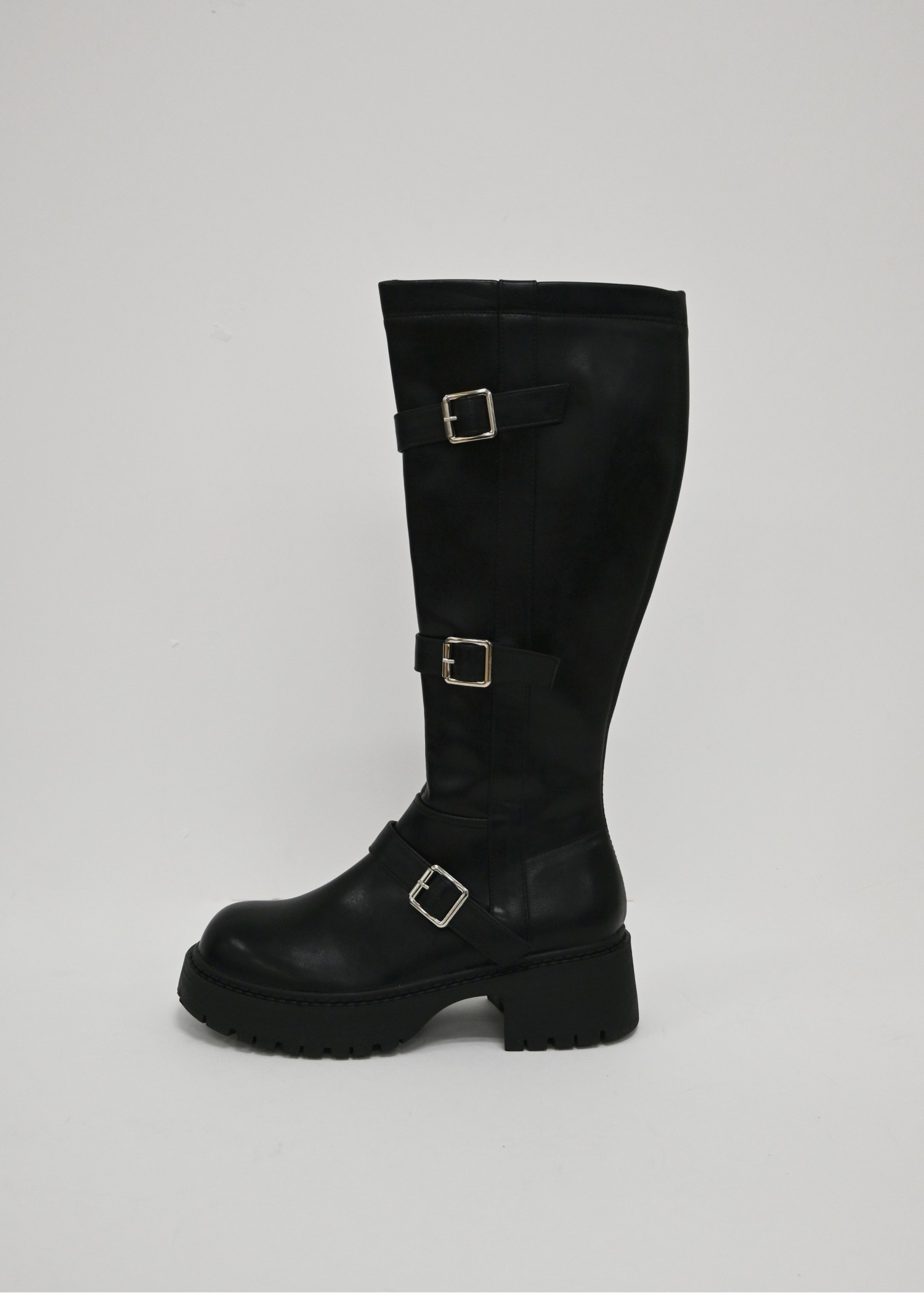 side buckle belt long boots